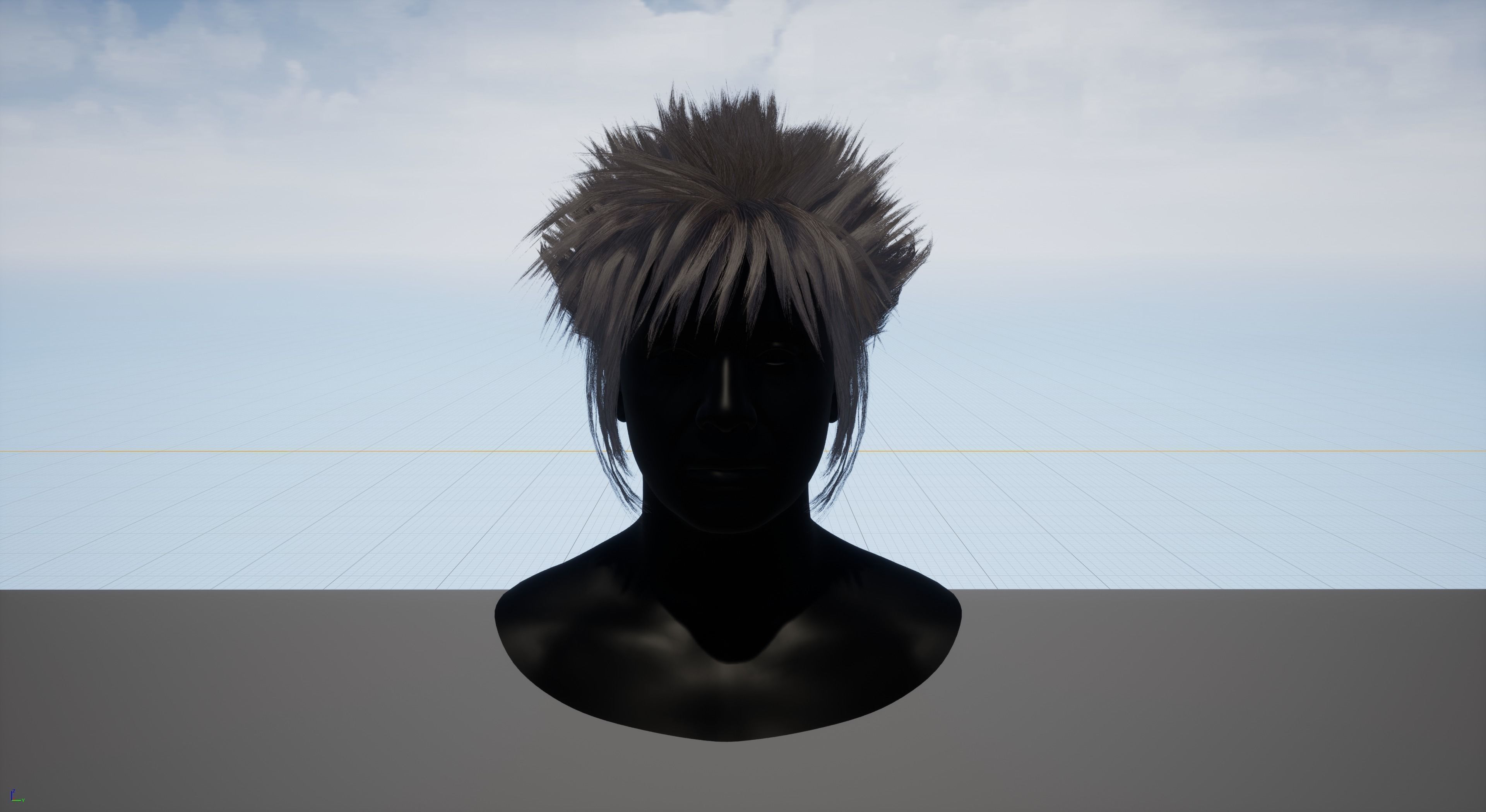 Real time punk hairstyle Low-poly 3D model_2