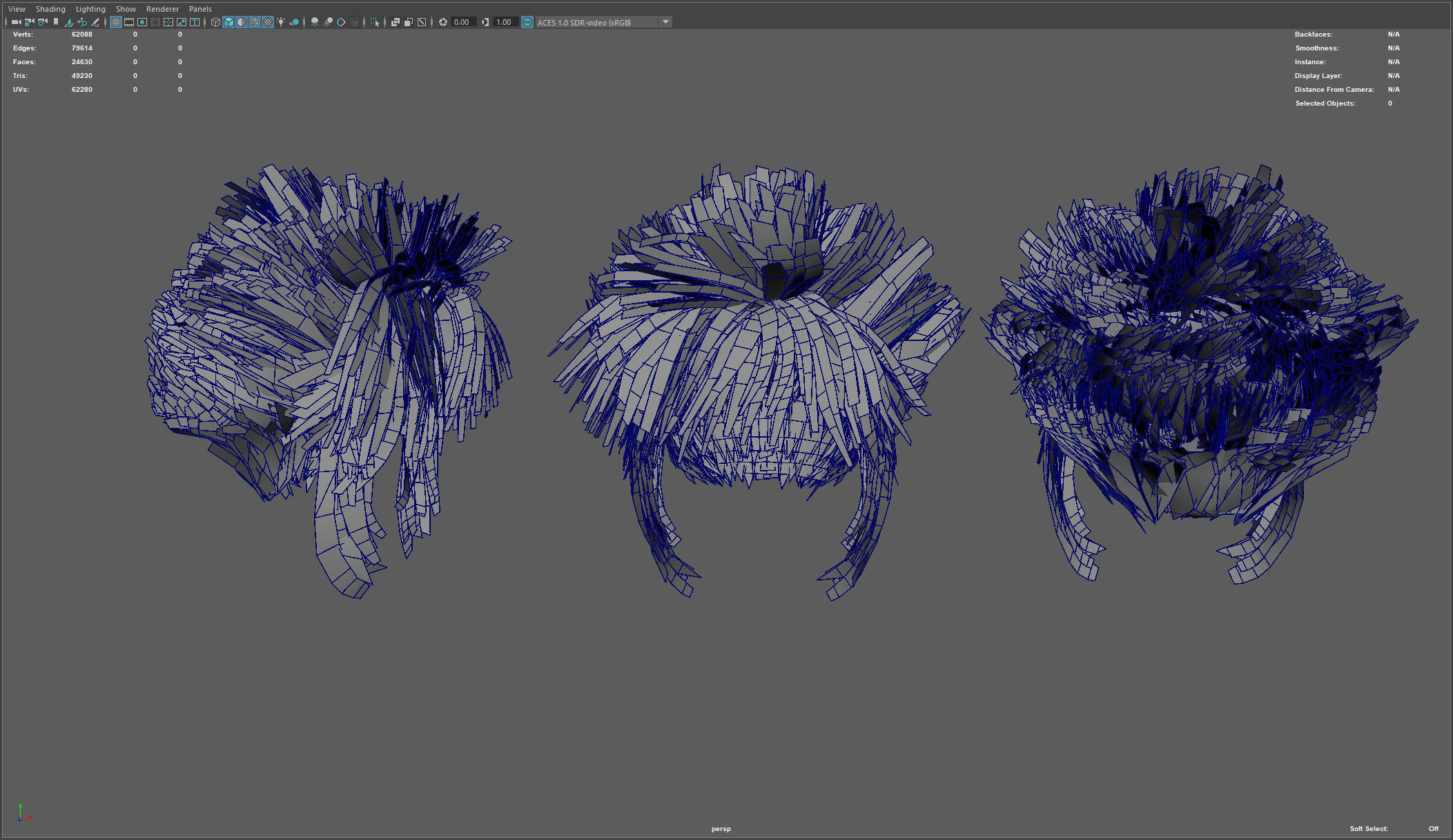 Real time punk hairstyle Low-poly 3D model_10