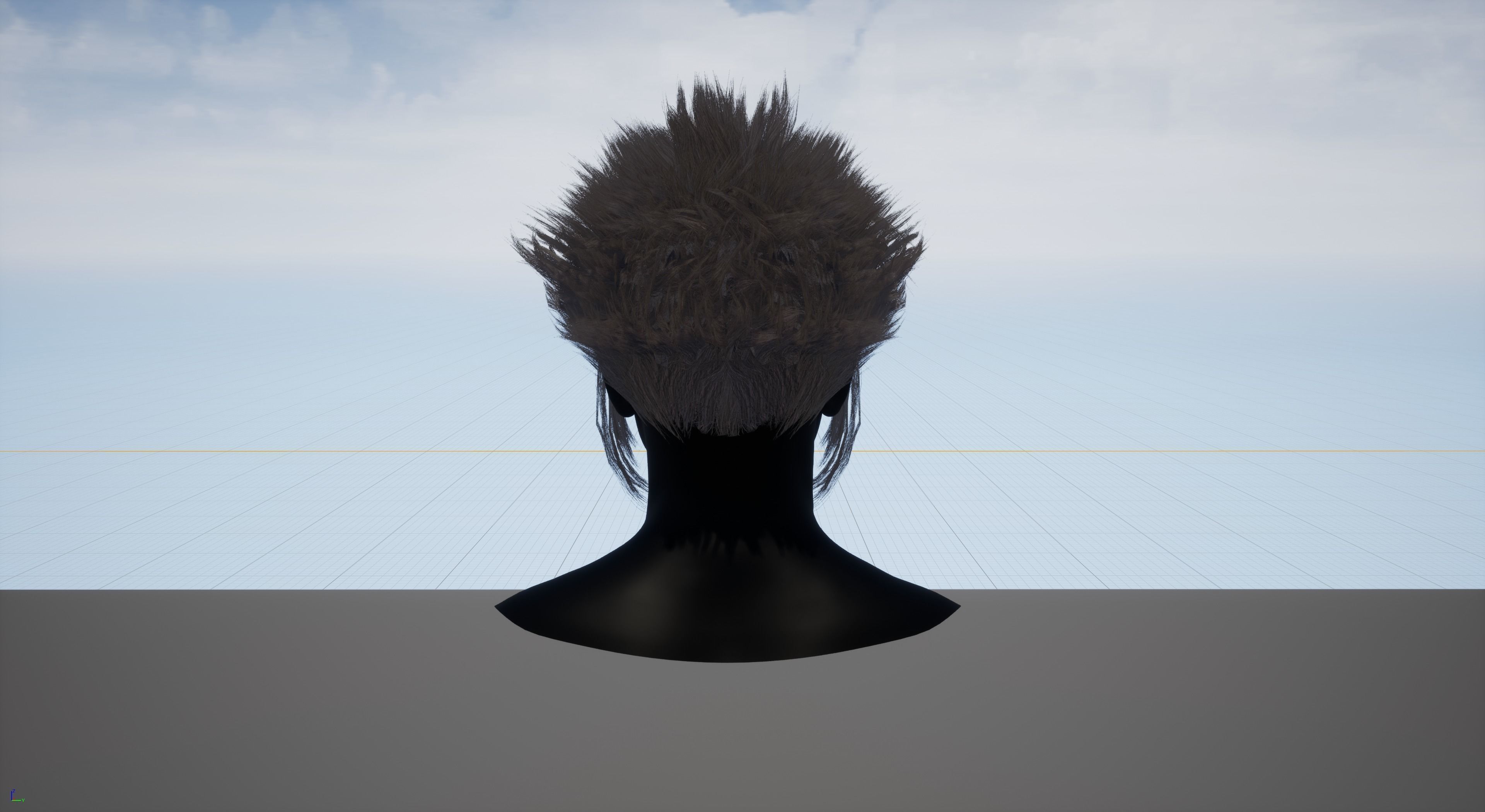 Real time punk hairstyle Low-poly 3D model_4