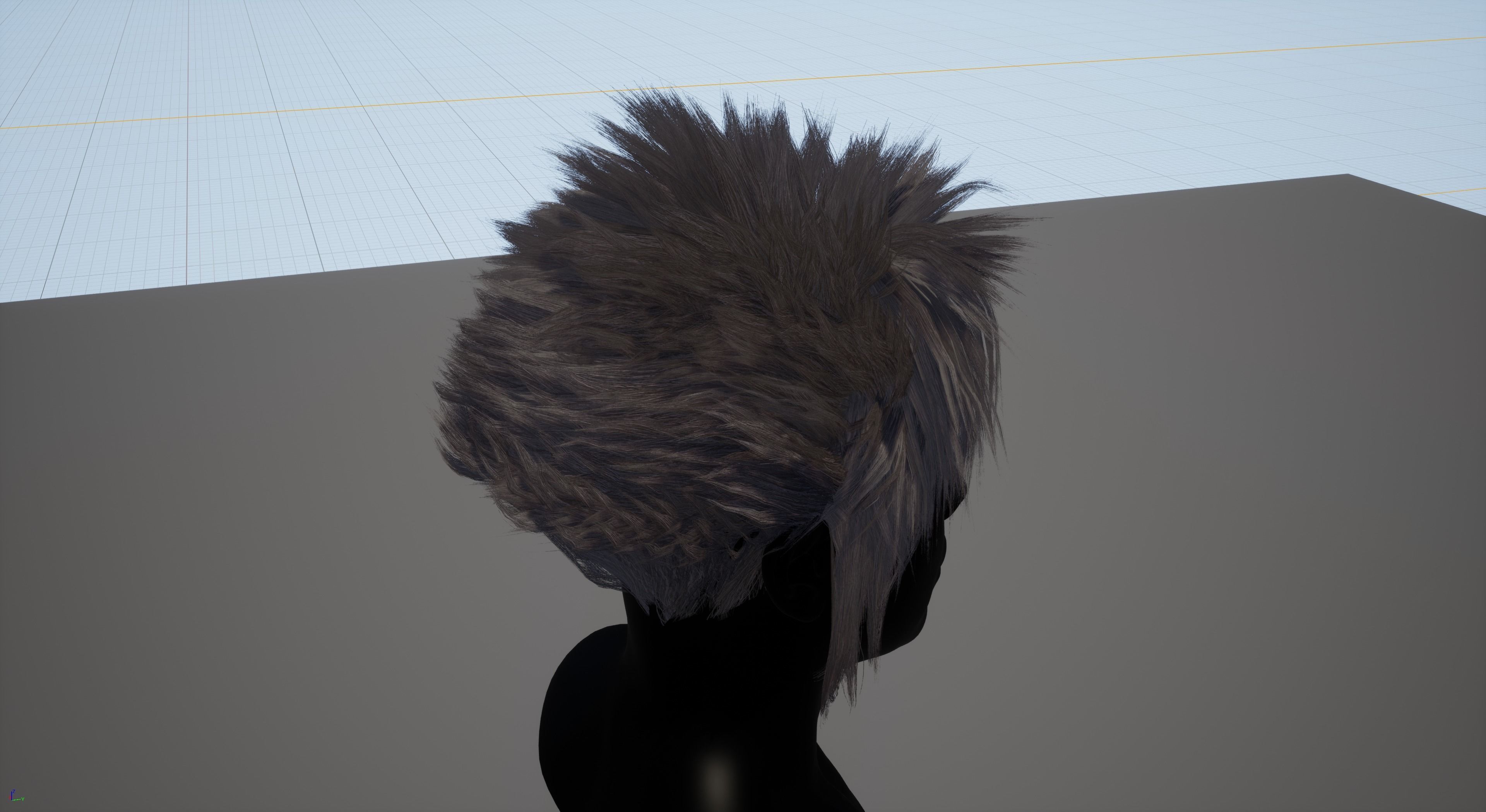 Real time punk hairstyle Low-poly 3D model_7