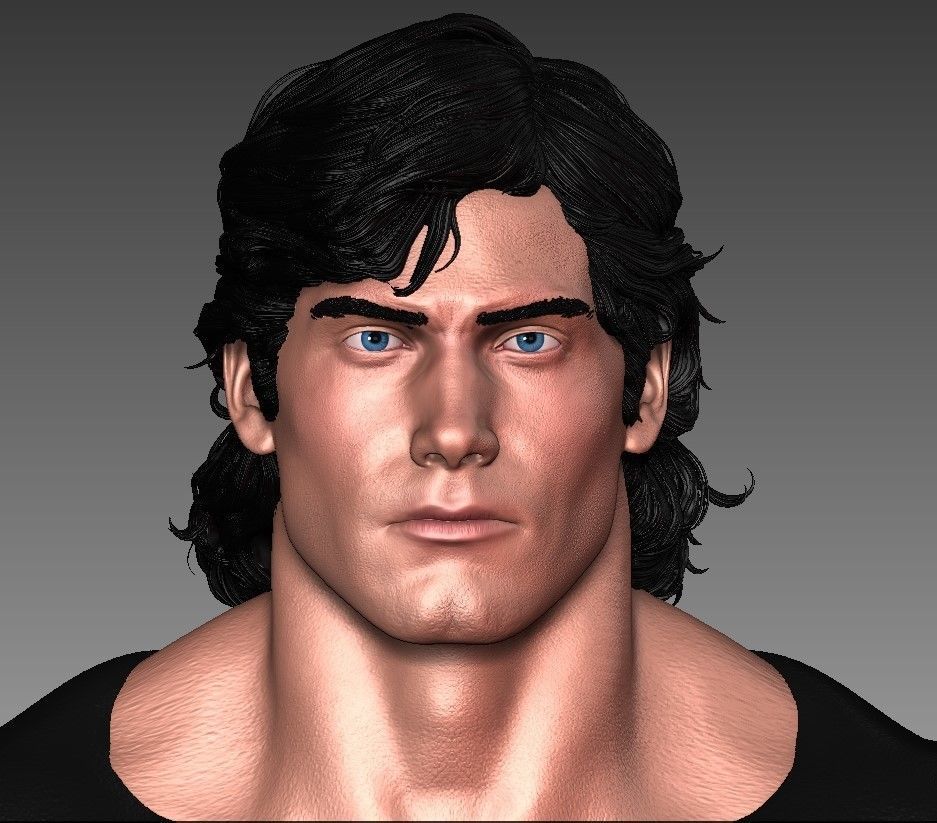 Superman Mullet Headsculpt   One12  3D print model_1