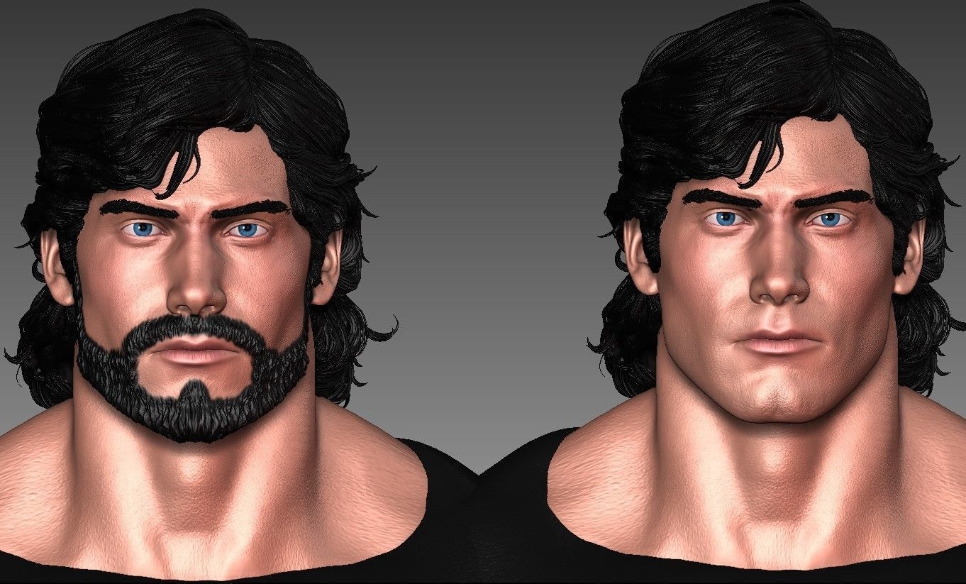 Superman Mullet Headsculpt   One12  3D print model_2