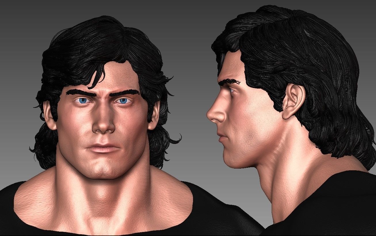 Superman Mullet Headsculpt   One12  3D print model_4