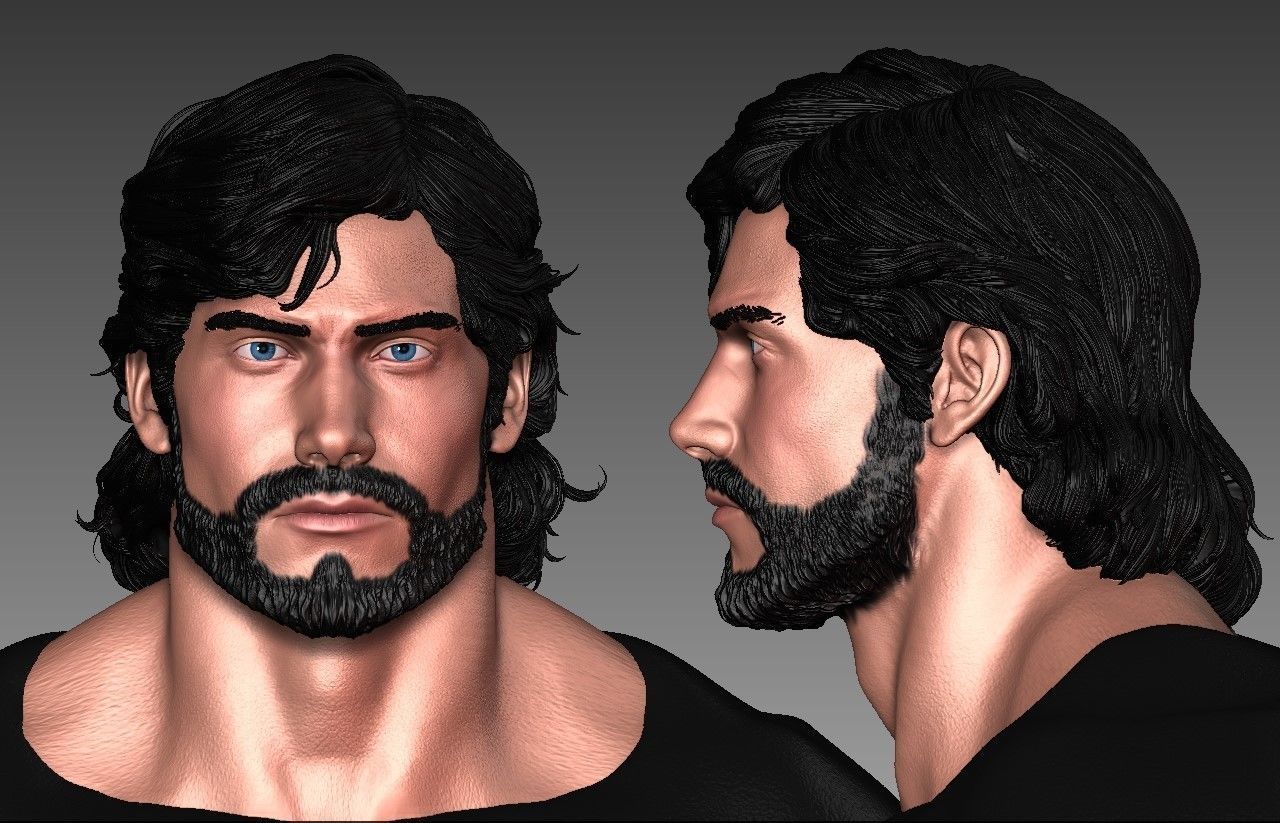 Superman Mullet Headsculpt   One12  3D print model_3