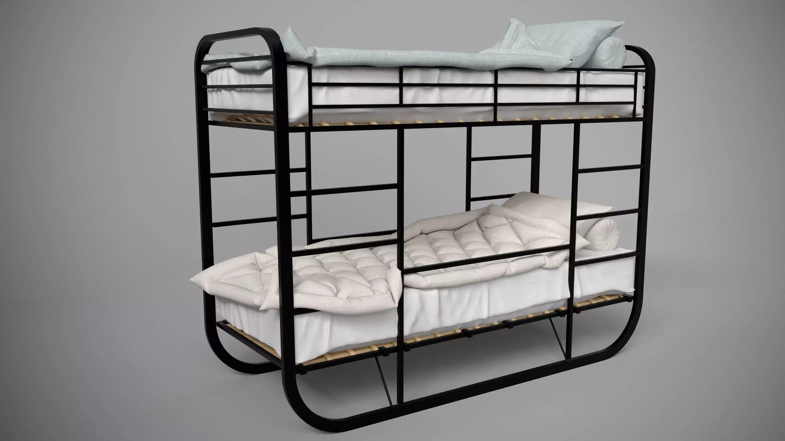 Childrens bunk bed 3D model_0