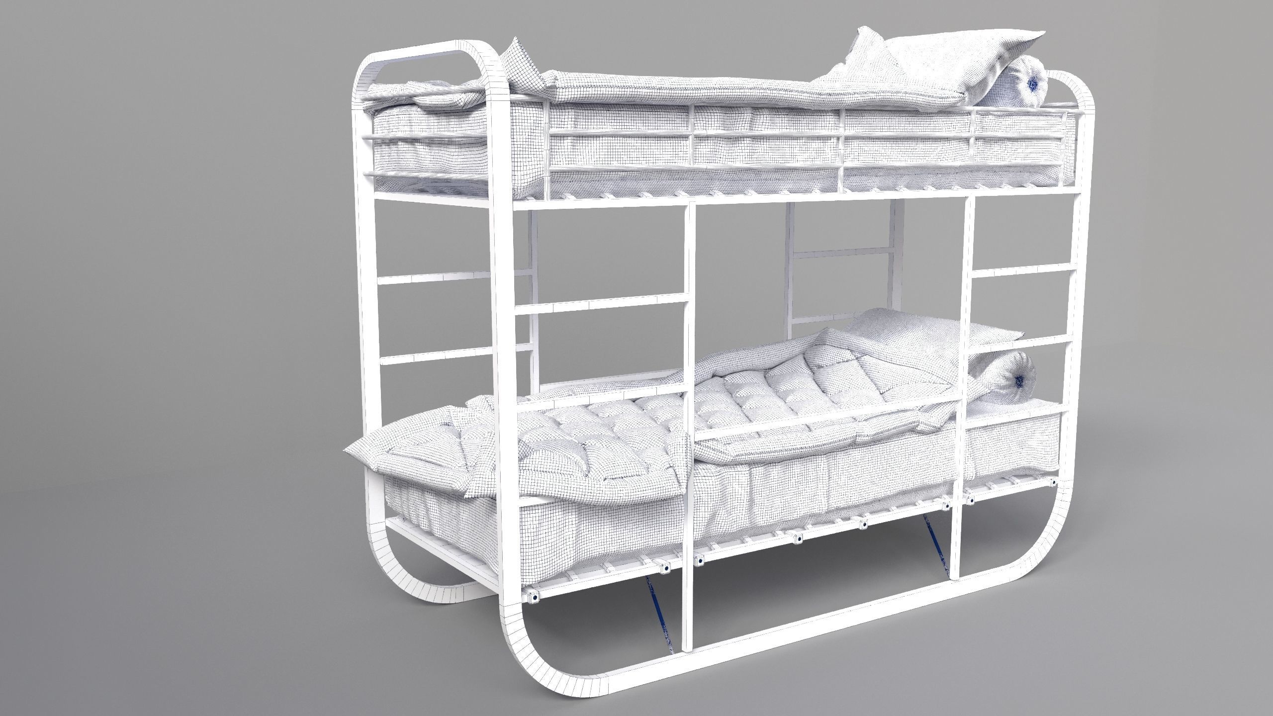 Childrens bunk bed 3D model_6