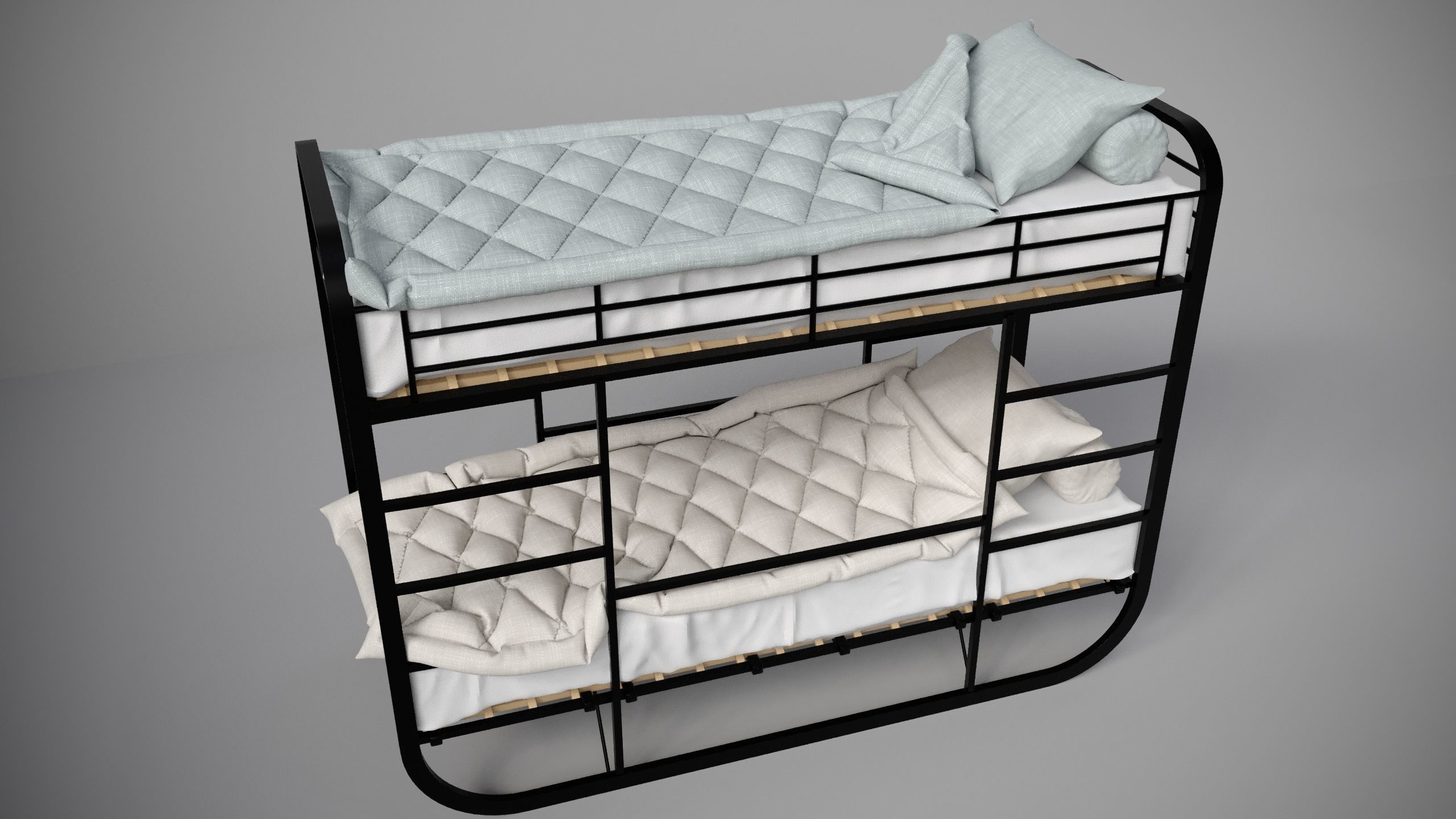 Childrens bunk bed 3D model_1