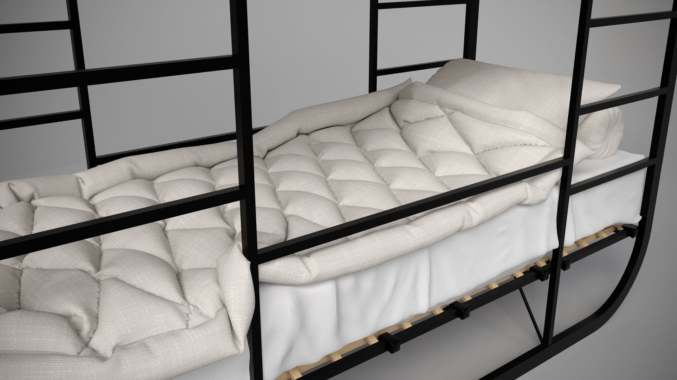 Childrens bunk bed 3D model_2