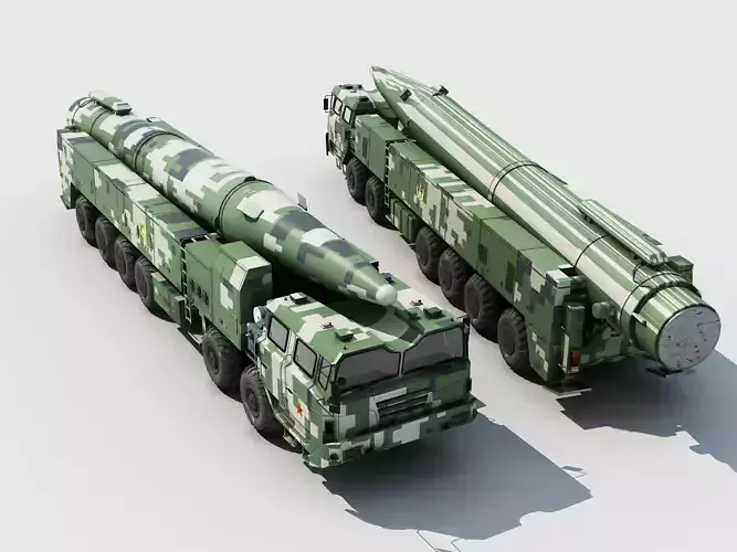 Chinese military ballistic missile weapons space weapon missiles 3D model