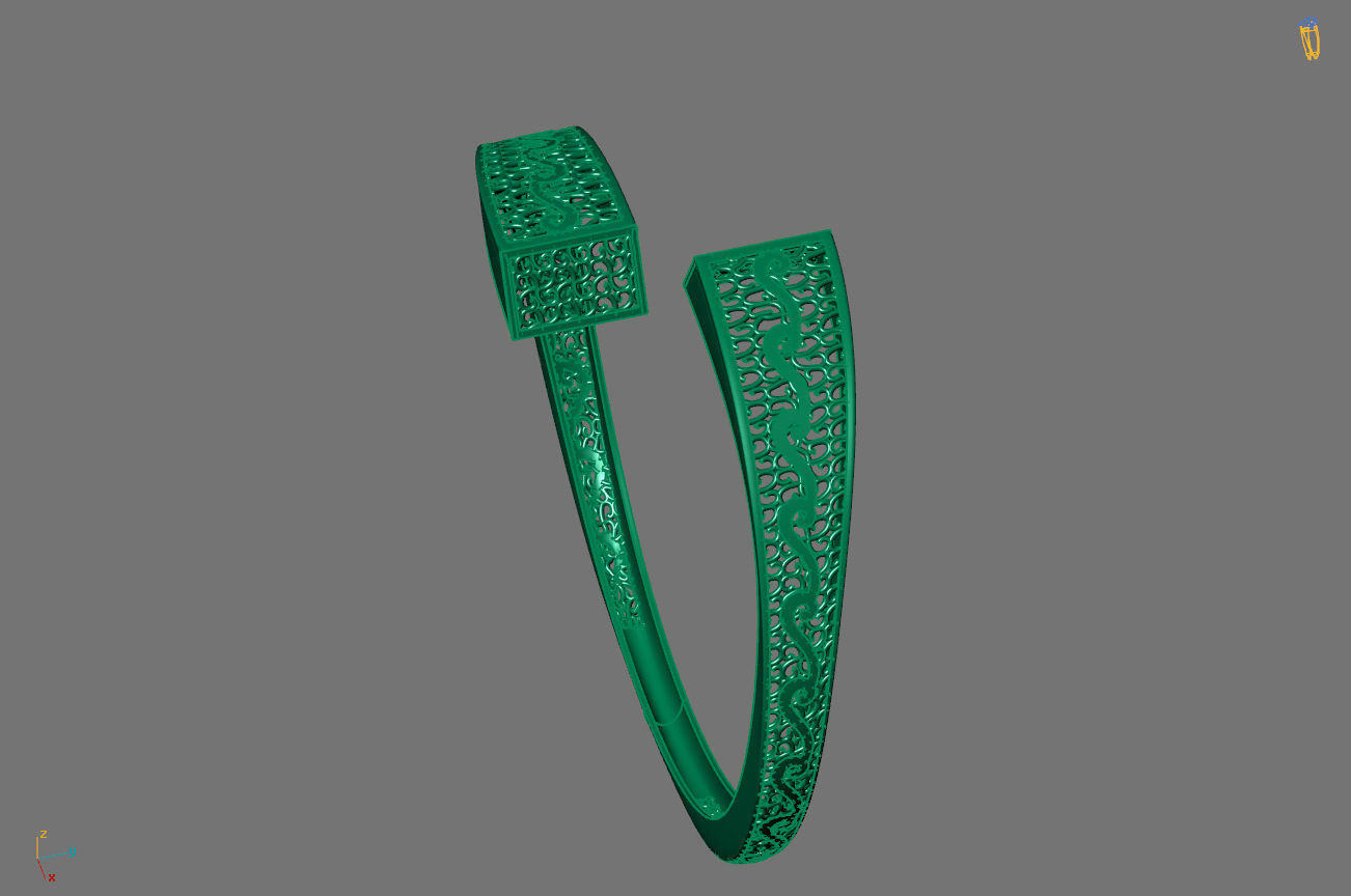 STL 3DM Plain Womens Bracelets Bangles Renders Women Bracelets 3D print model_5