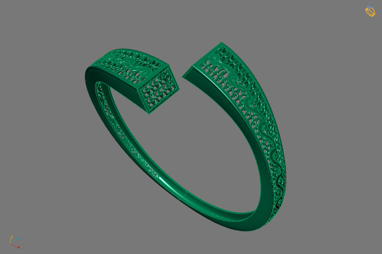 STL 3DM Plain Womens Bracelets Bangles Renders Women Bracelets 3D print model_2