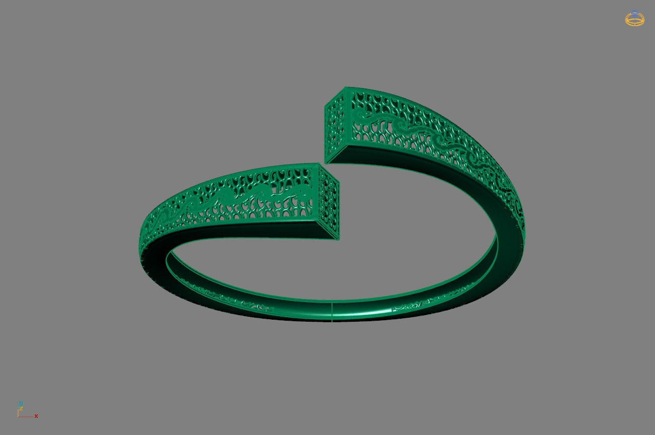 STL 3DM Plain Womens Bracelets Bangles Renders Women Bracelets 3D print model_3
