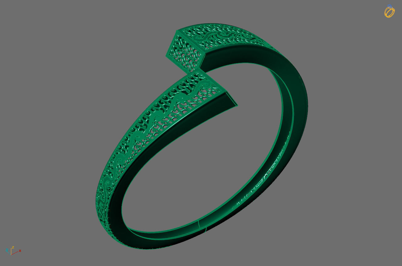 STL 3DM Plain Womens Bracelets Bangles Renders Women Bracelets 3D print model_4