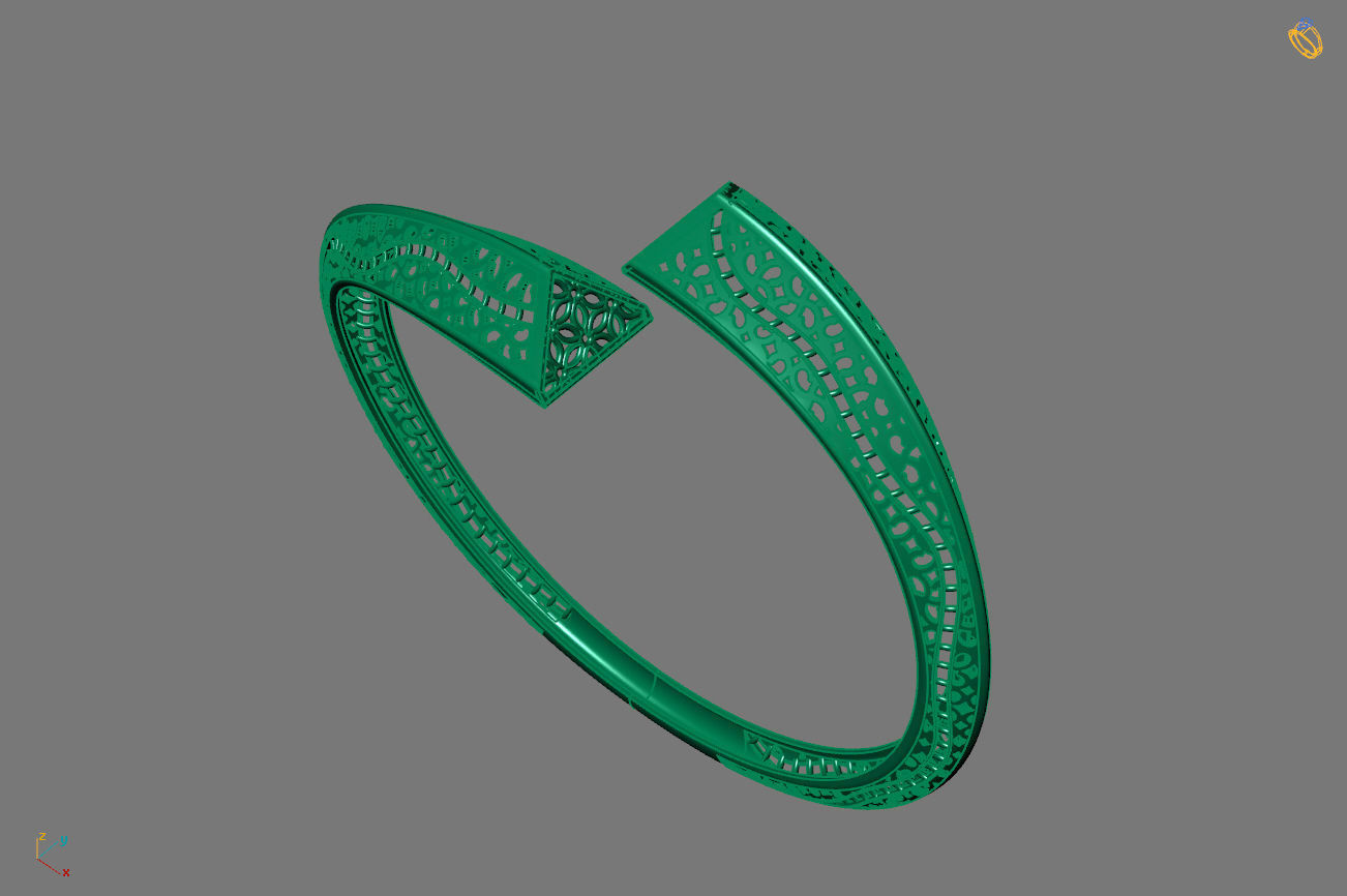 STL 3DM Plain Womens Bracelets Bangles Renders Women Bracelets 3D print model_2