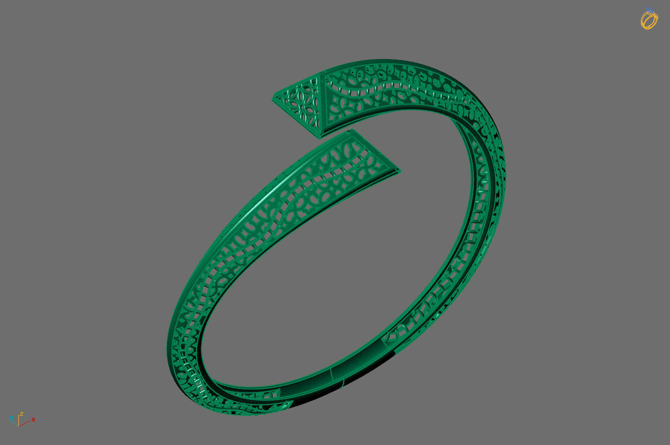 STL 3DM Plain Womens Bracelets Bangles Renders Women Bracelets 3D print model_4
