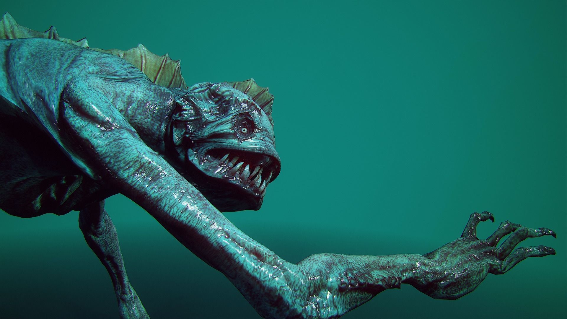 Deep one Low-poly 3D model_4