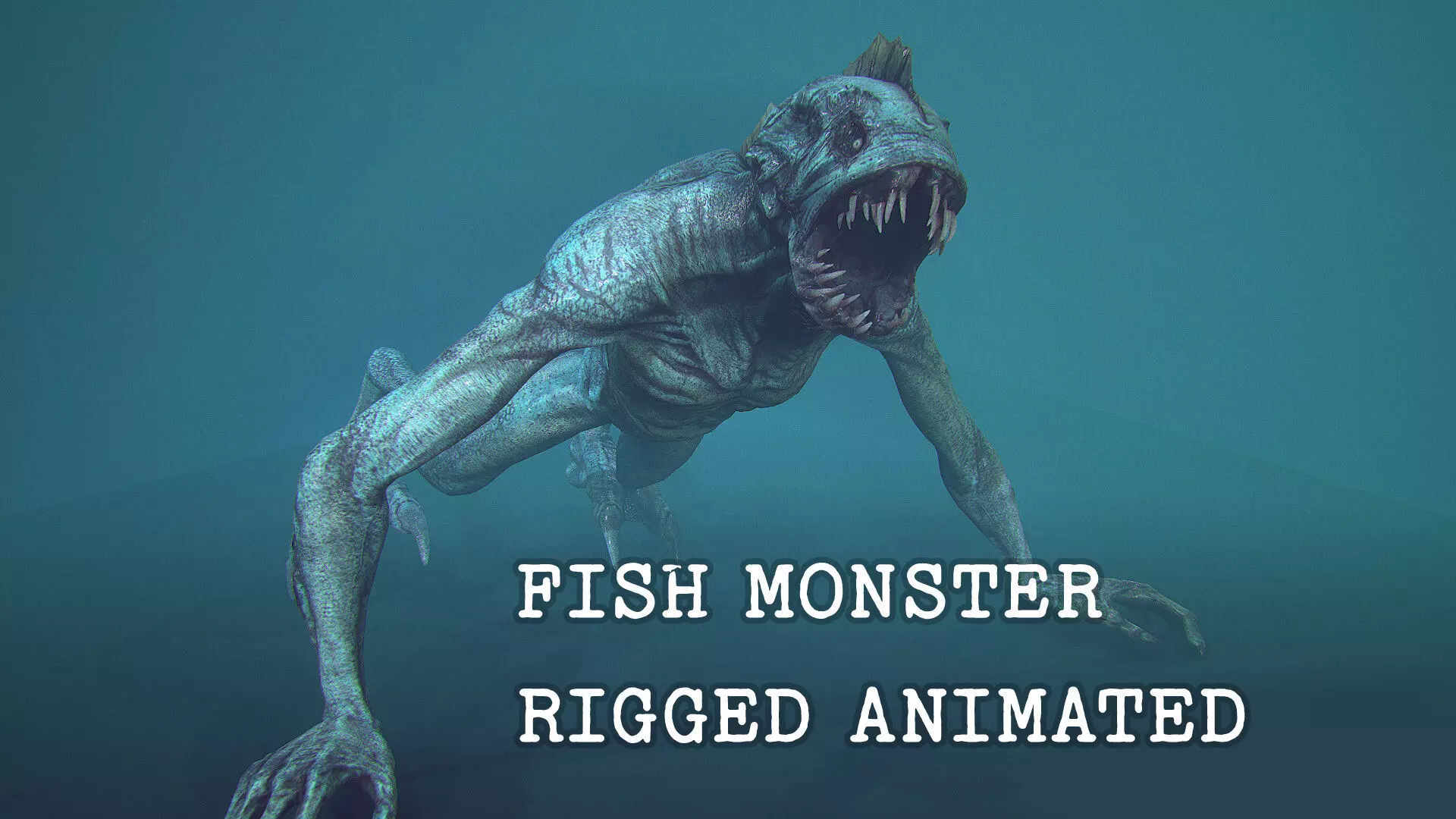 Deep one Low-poly 3D model_0