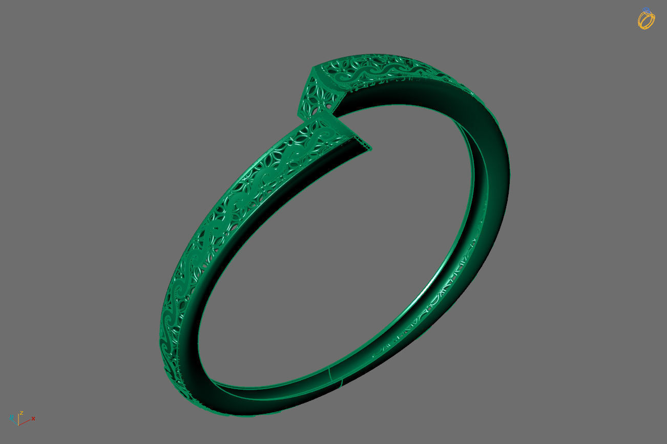 STL 3DM Plain Womens Bracelets Bangles Renders Women Bracelets 3D print model_4