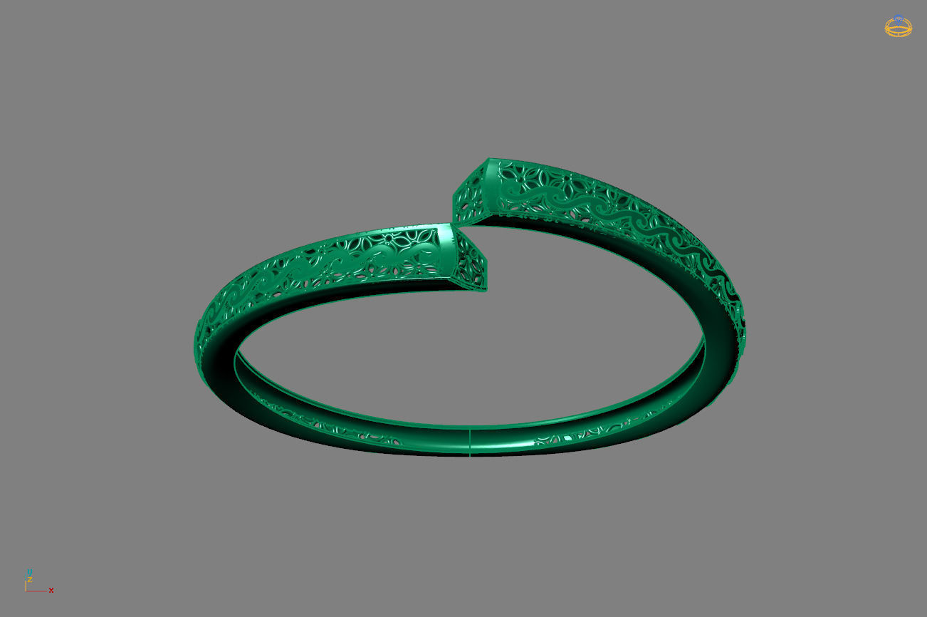 STL 3DM Plain Womens Bracelets Bangles Renders Women Bracelets 3D print model_3