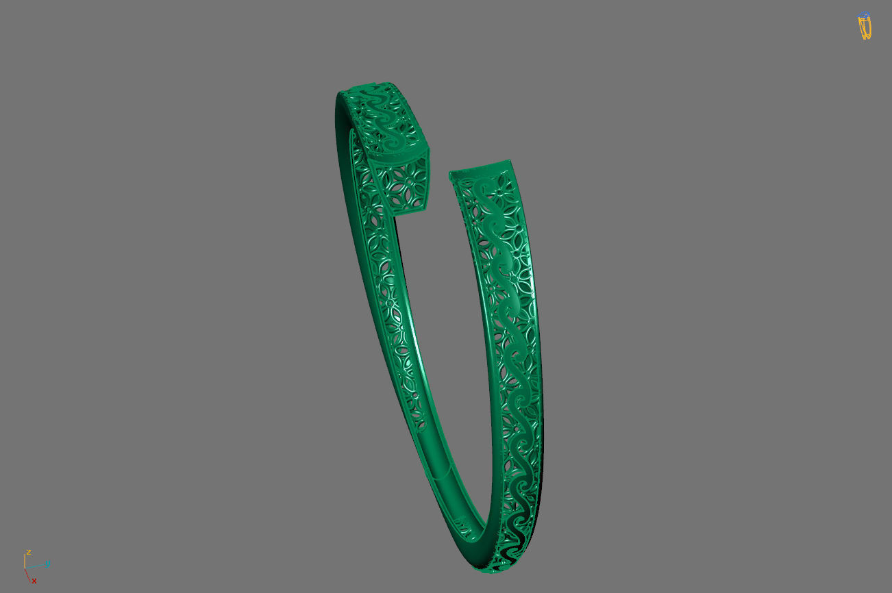 STL 3DM Plain Womens Bracelets Bangles Renders Women Bracelets 3D print model_5