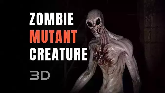 Zombie Mutant Creature Low-poly 3D model