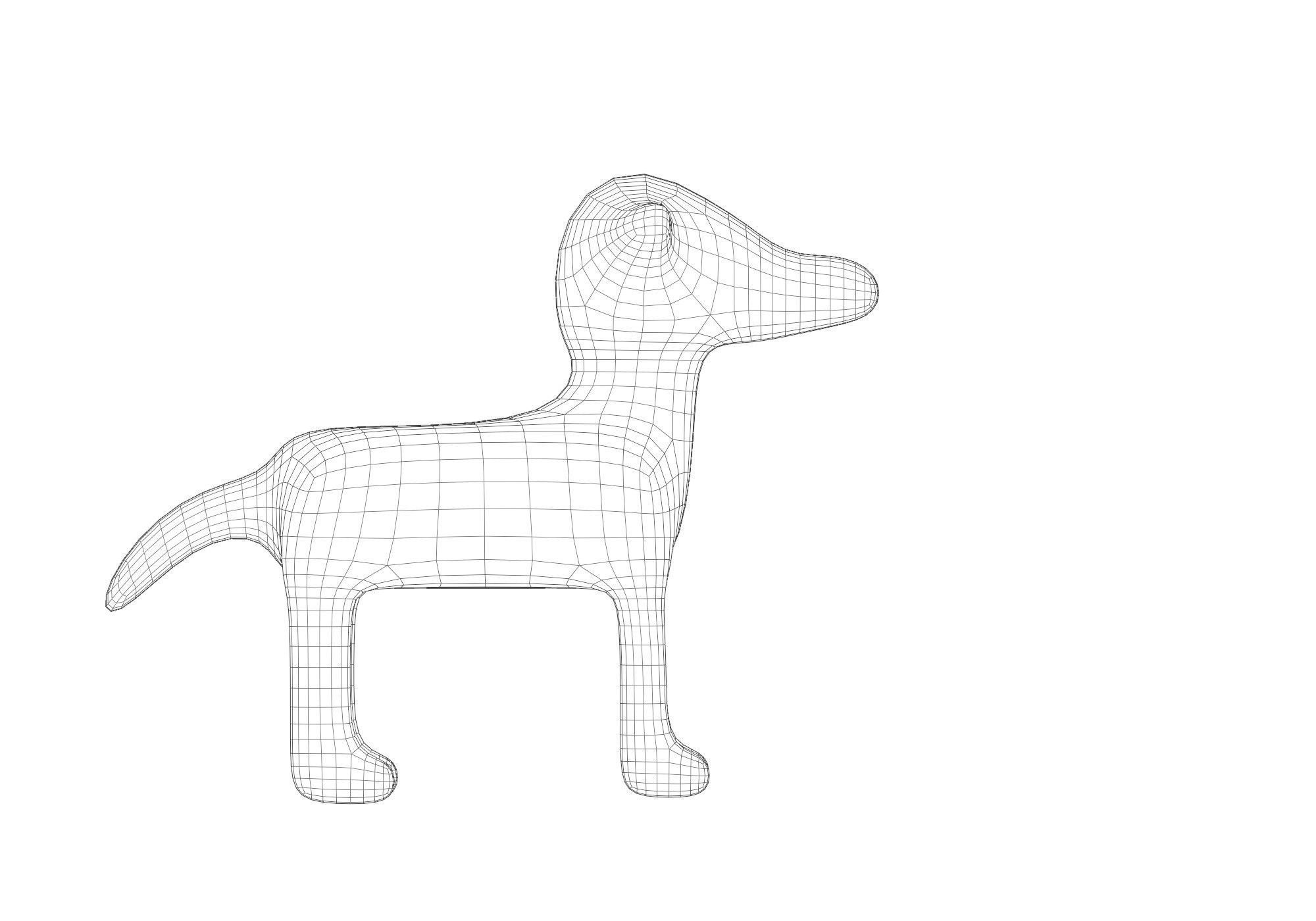 low poly dog Low-poly 3D model_9