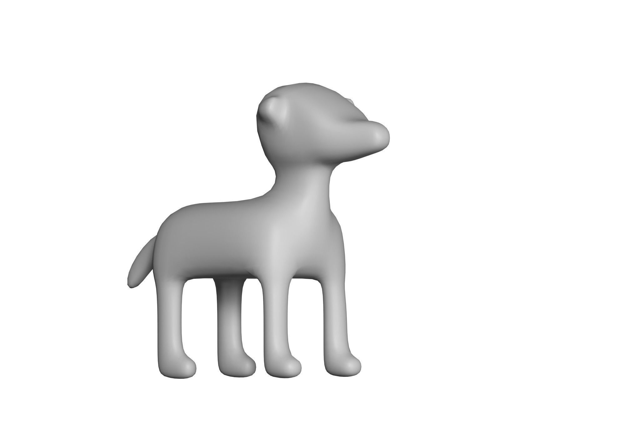 low poly dog Low-poly 3D model_2