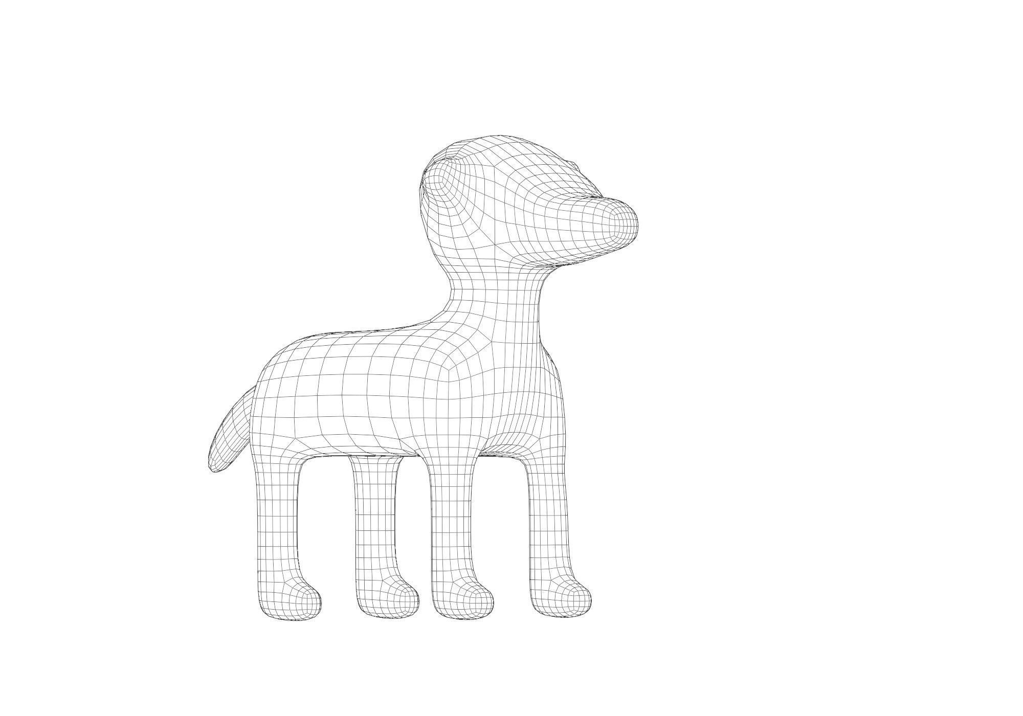low poly dog Low-poly 3D model_8