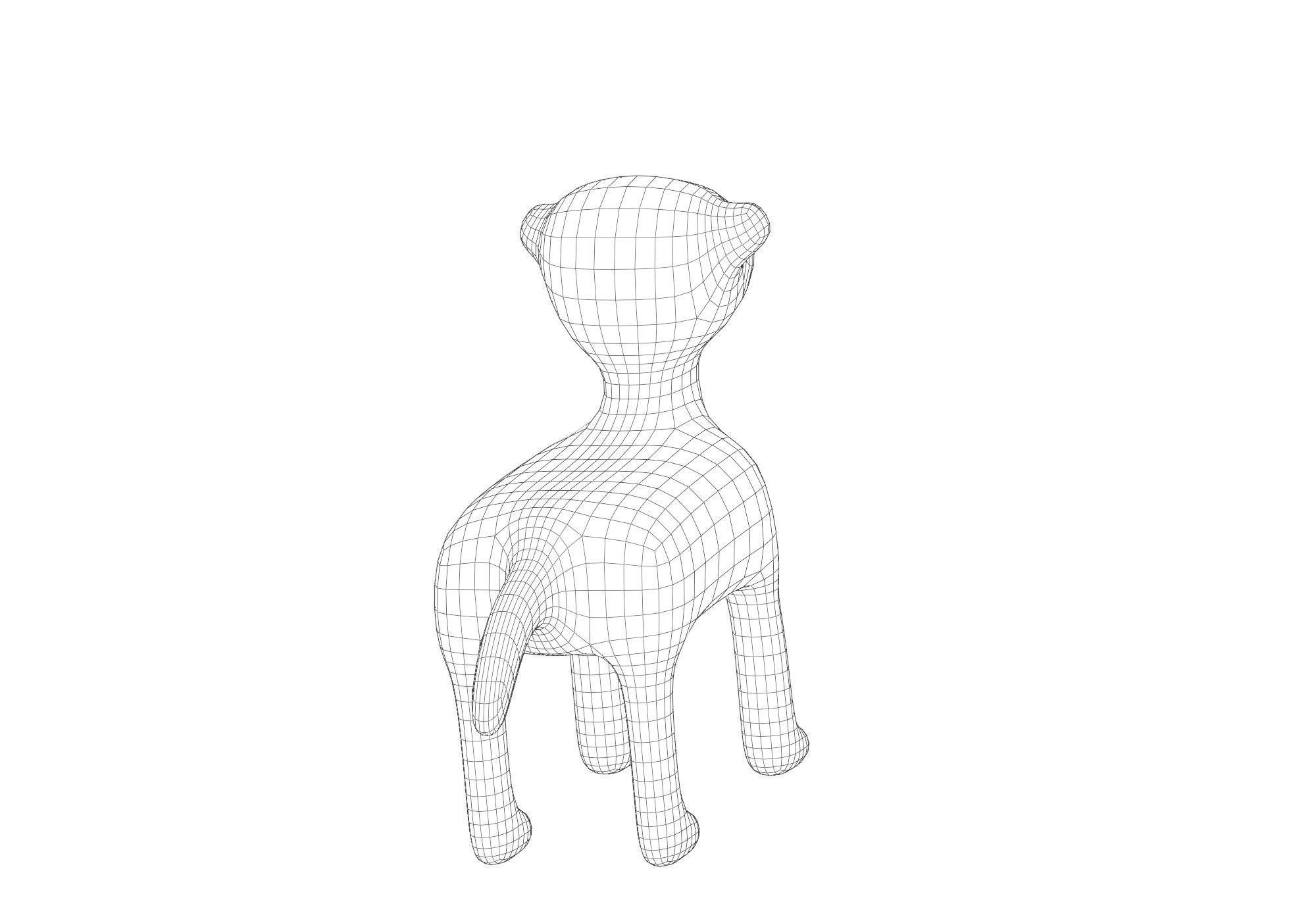 low poly dog Low-poly 3D model_11