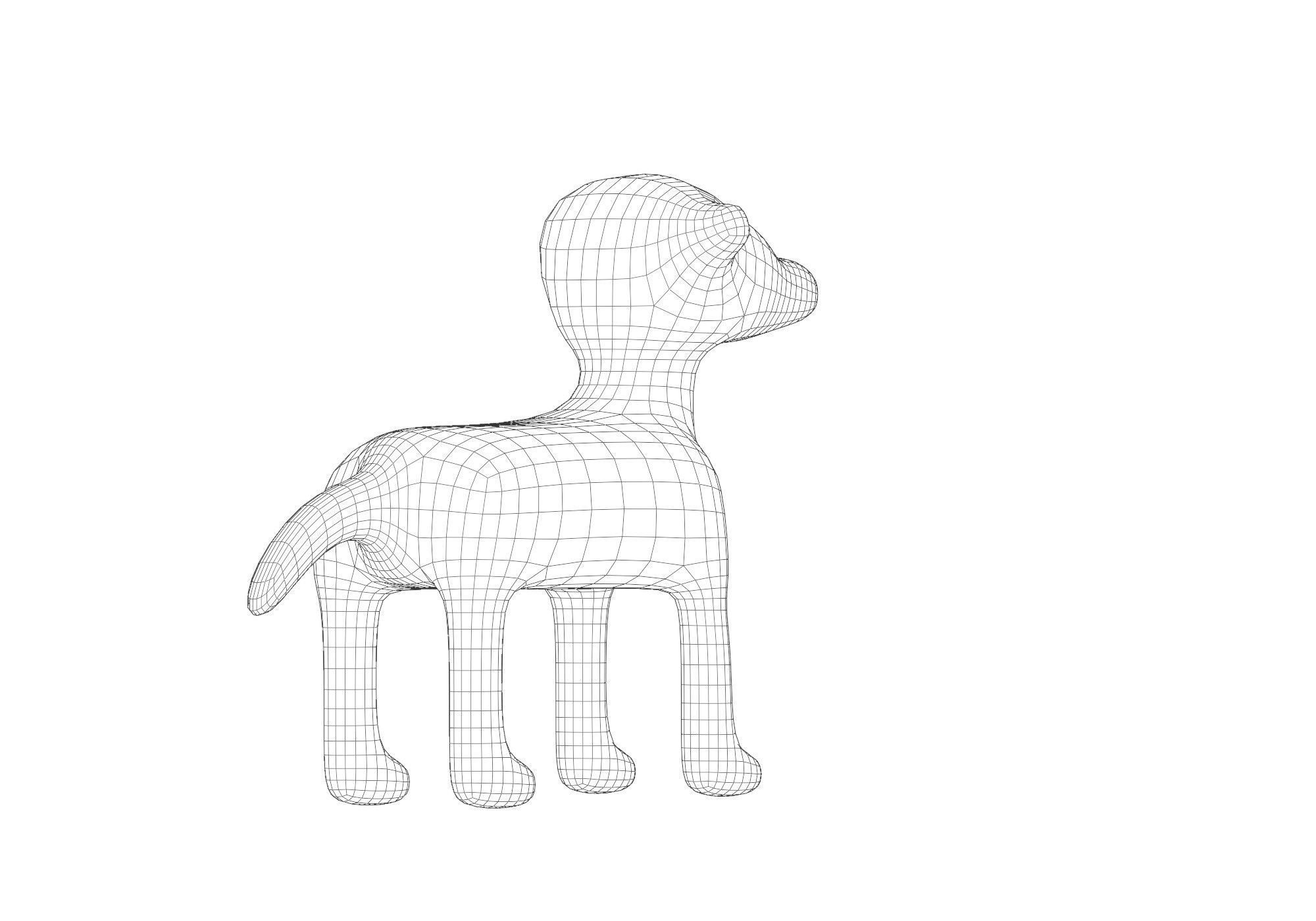 low poly dog Low-poly 3D model_10