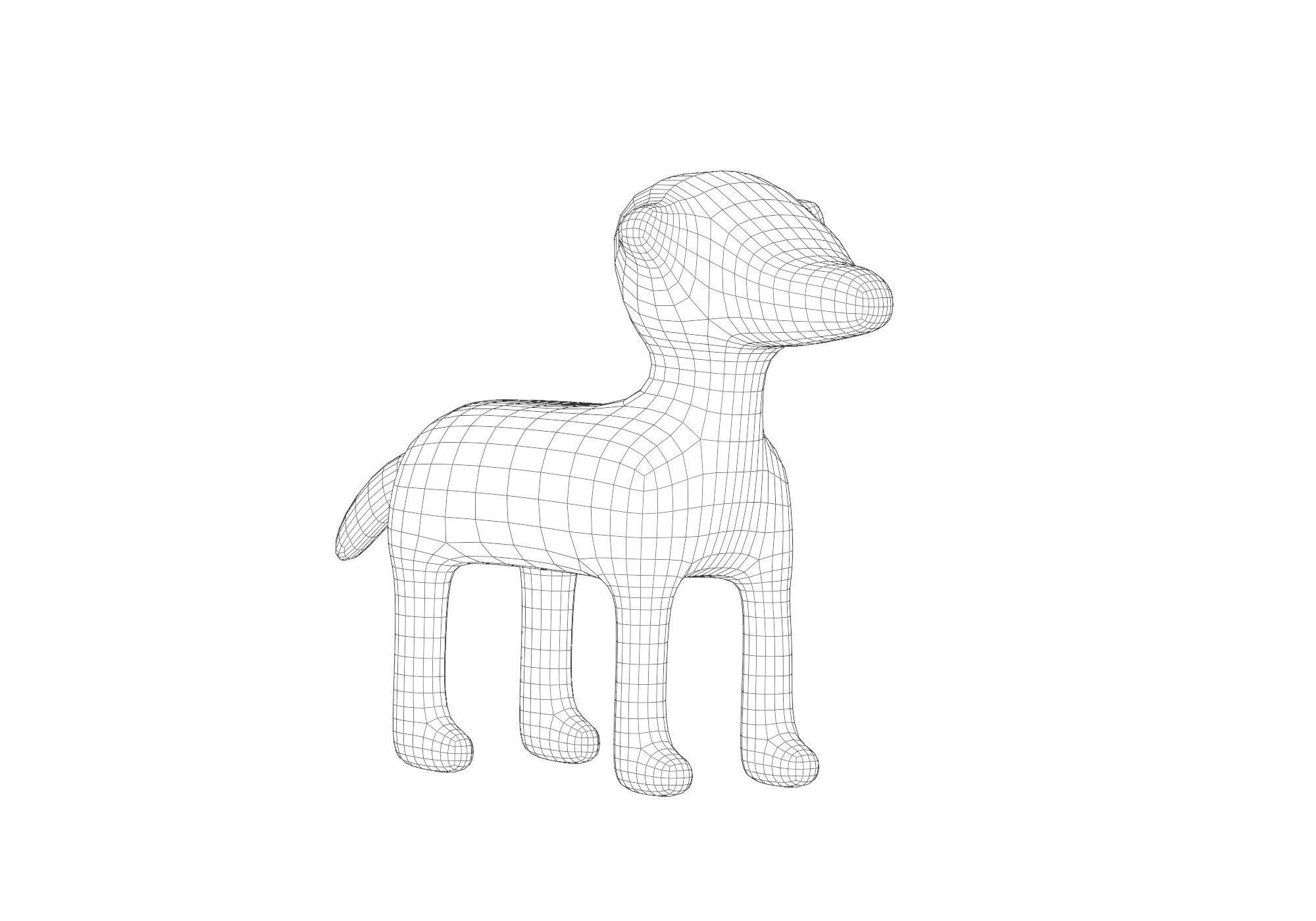 low poly dog Low-poly 3D model_6