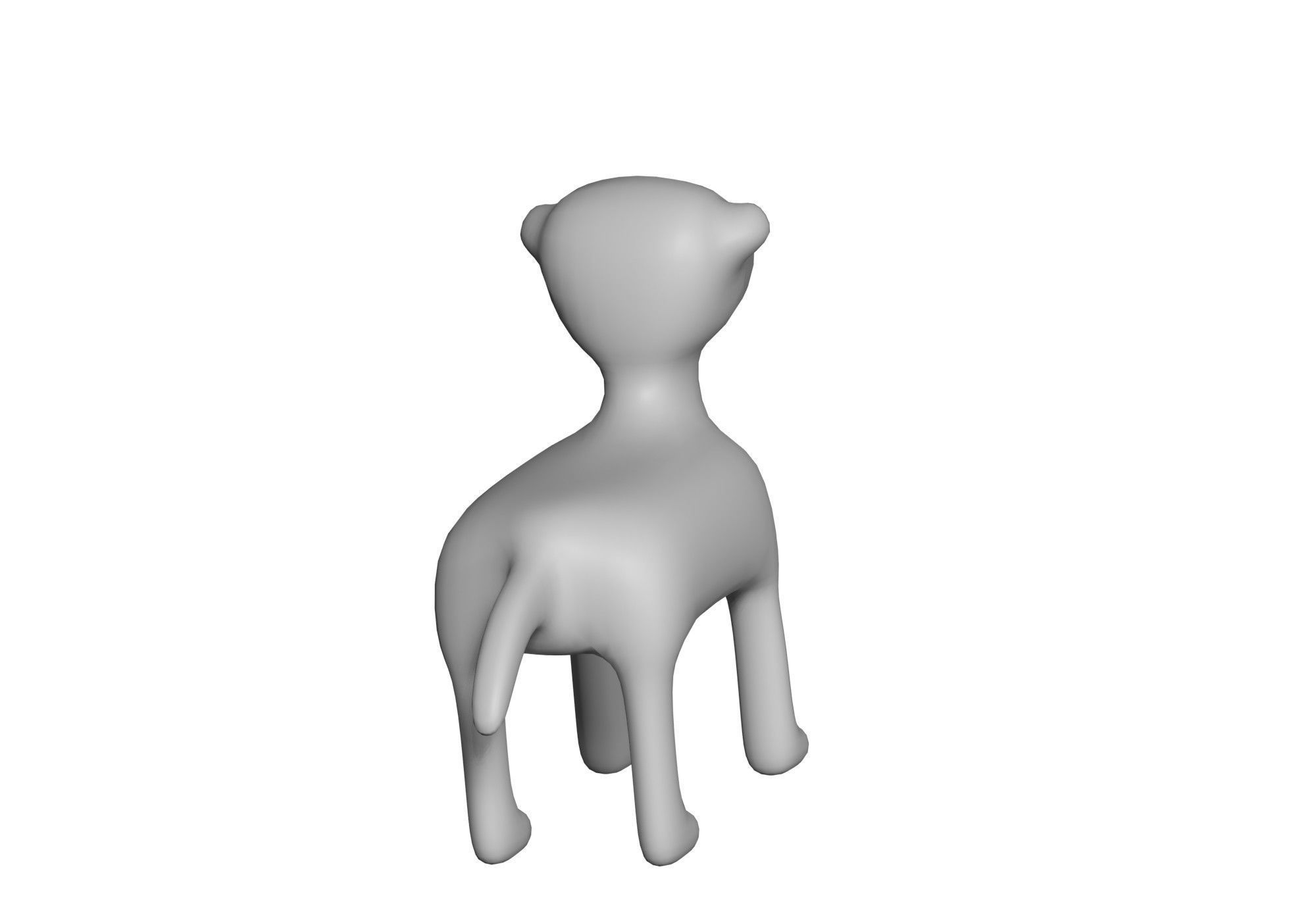 low poly dog Low-poly 3D model_5