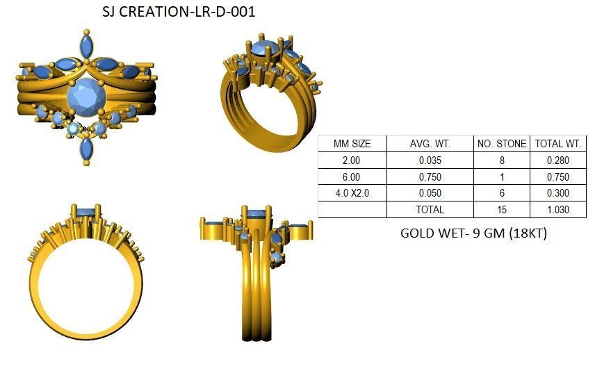 6 IN 1 Ring 3D print model_5