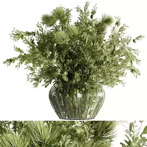 insert the plant bouquet into the glass