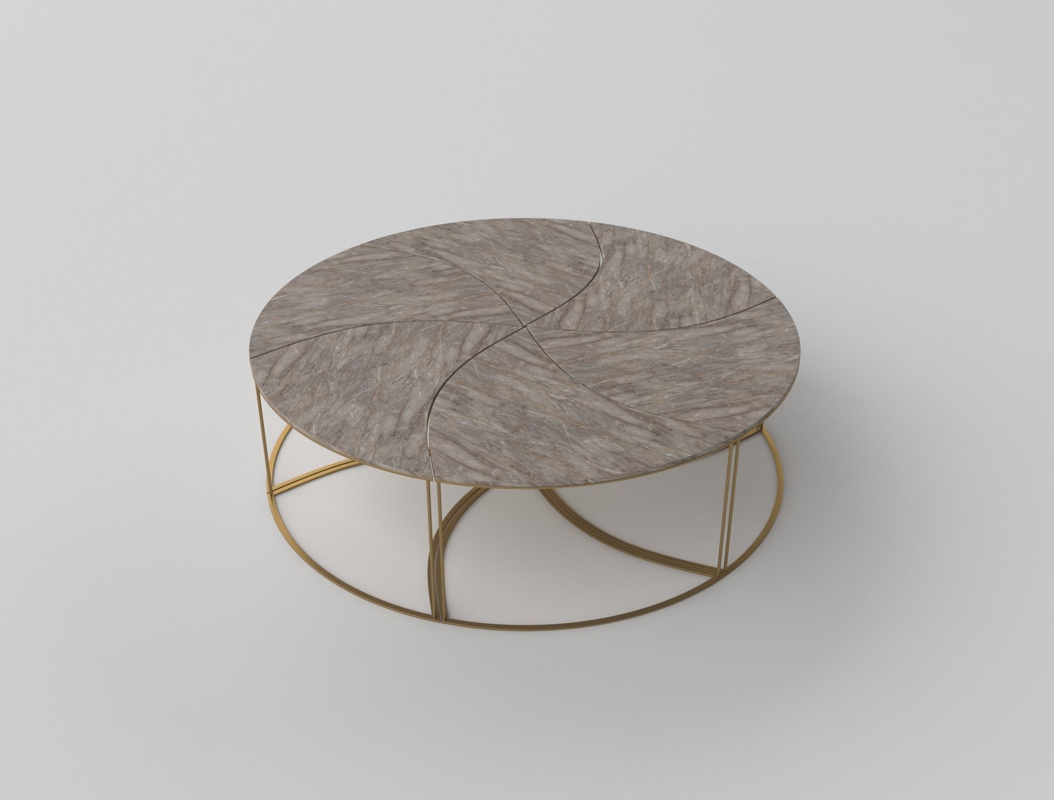 Modern Round Coffee Table Free 3D model_2