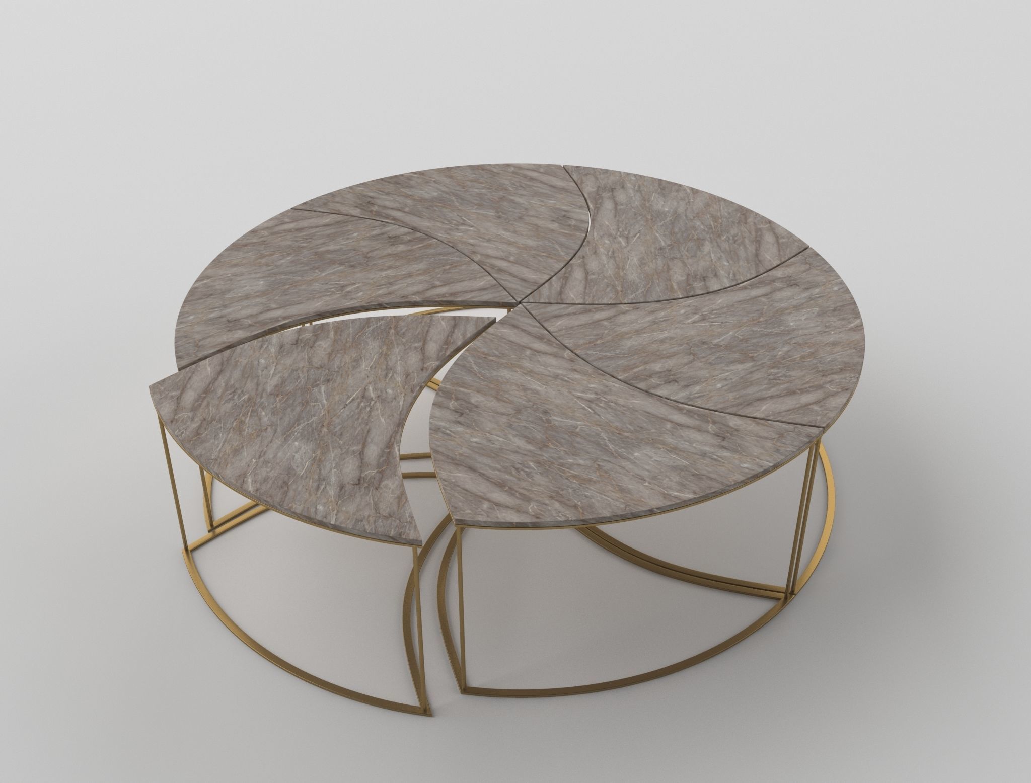Modern Round Coffee Table Free 3D model_3