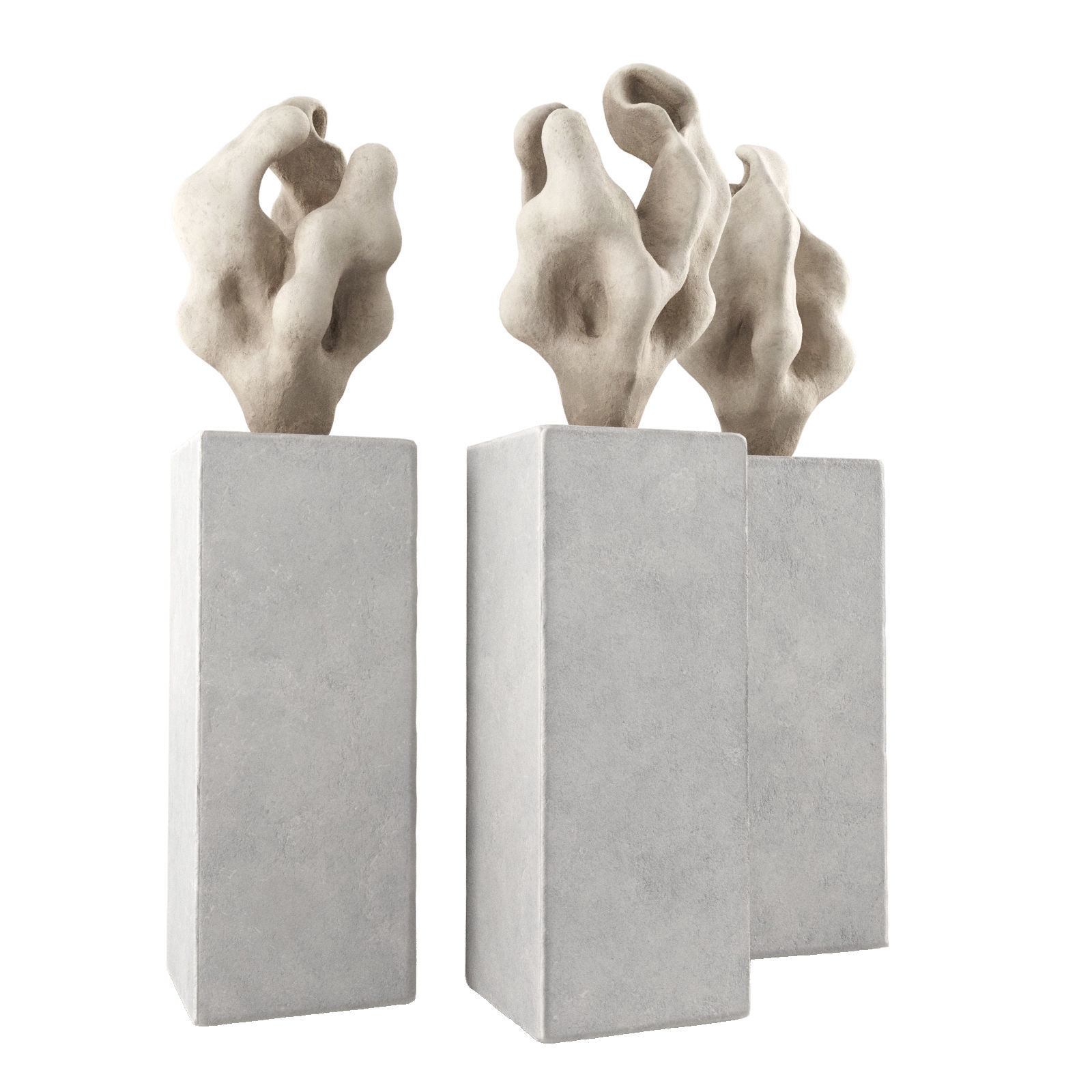 Abstract Coral art sculpture Low-poly 3D model_6