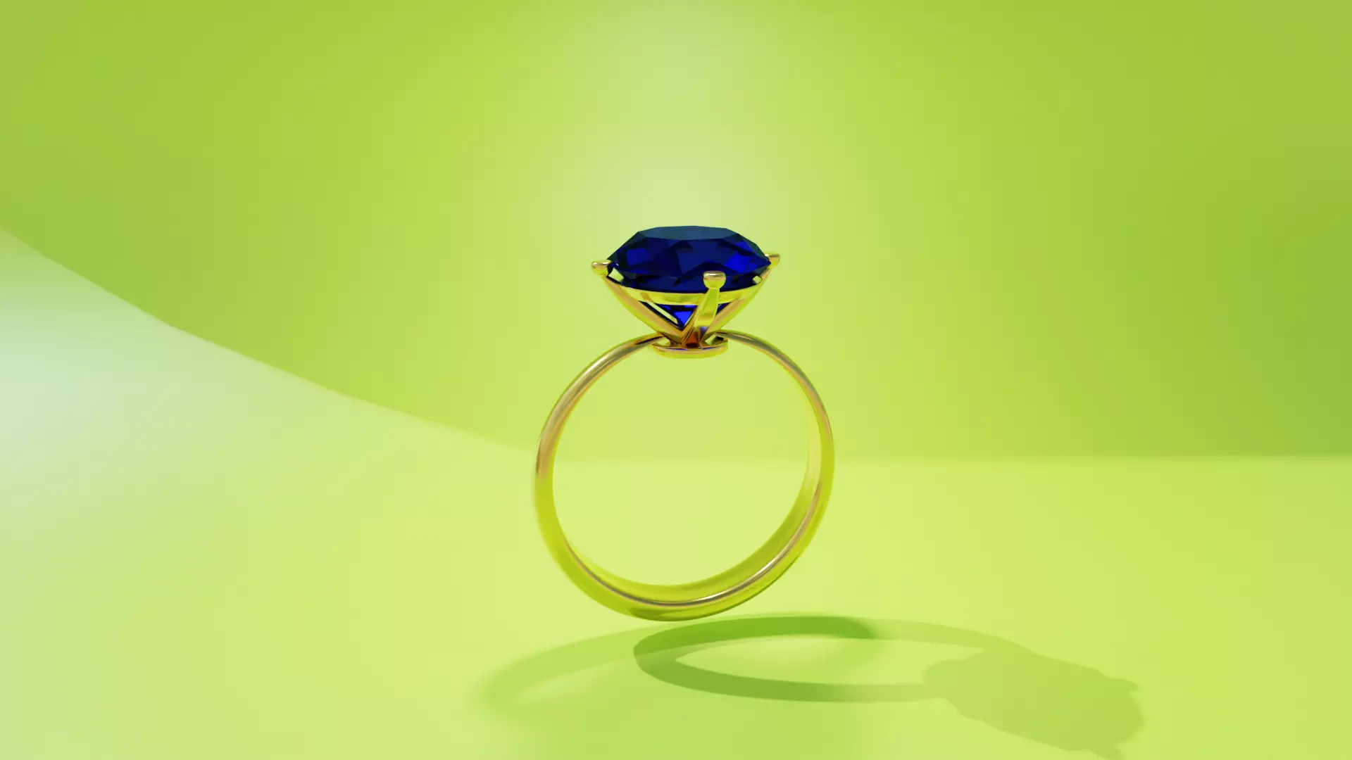 Ring with a diamond in the middle 3D model_0