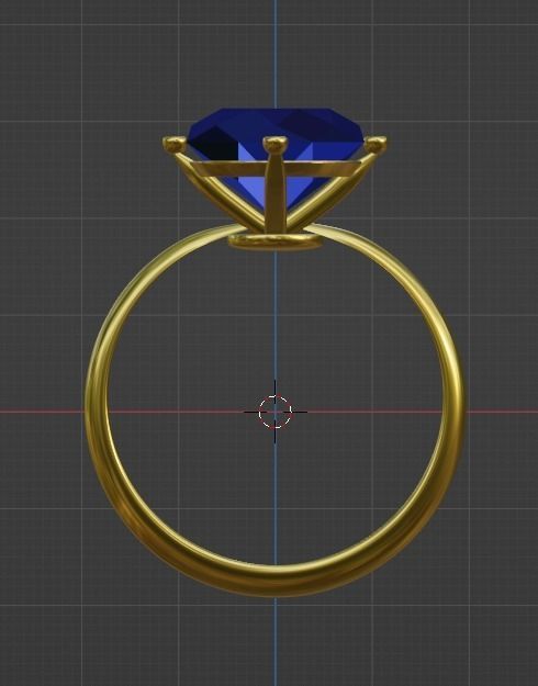 Ring with a diamond in the middle 3D model_2