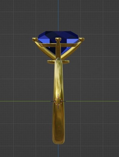 Ring with a diamond in the middle 3D model_1