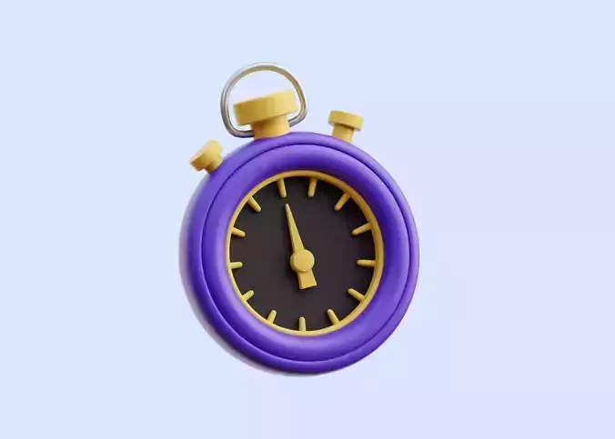 Stop Watch Illustration Low-poly 3D model