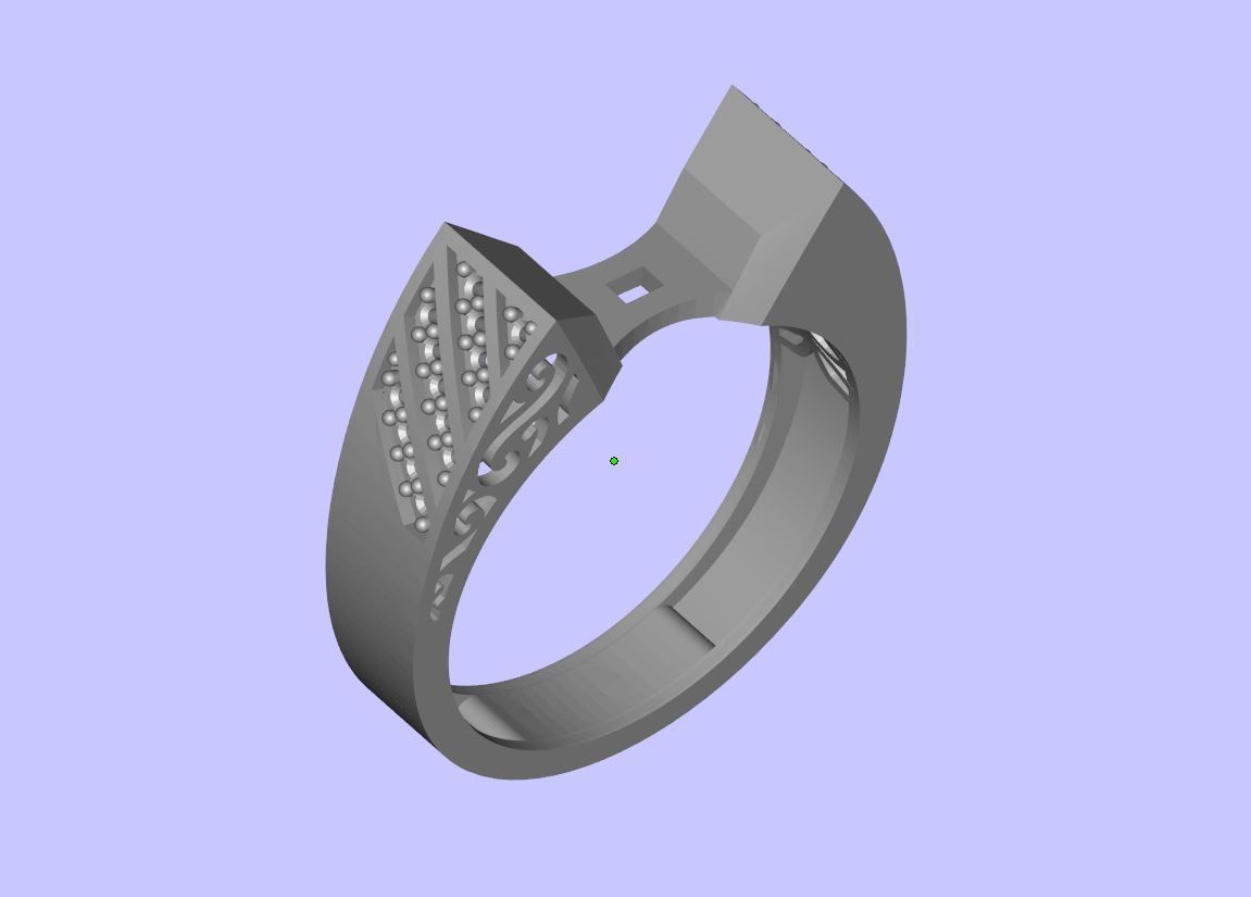 Women s Two piece solitaire ring 3D print model_1