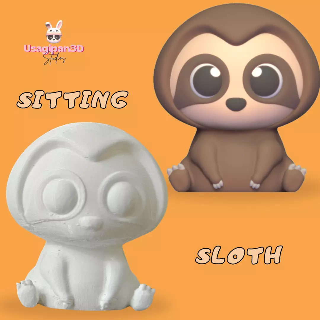 Sitting Sloth 3D print model_0