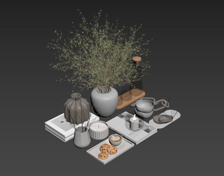 Decorative Set 02 3D model_6