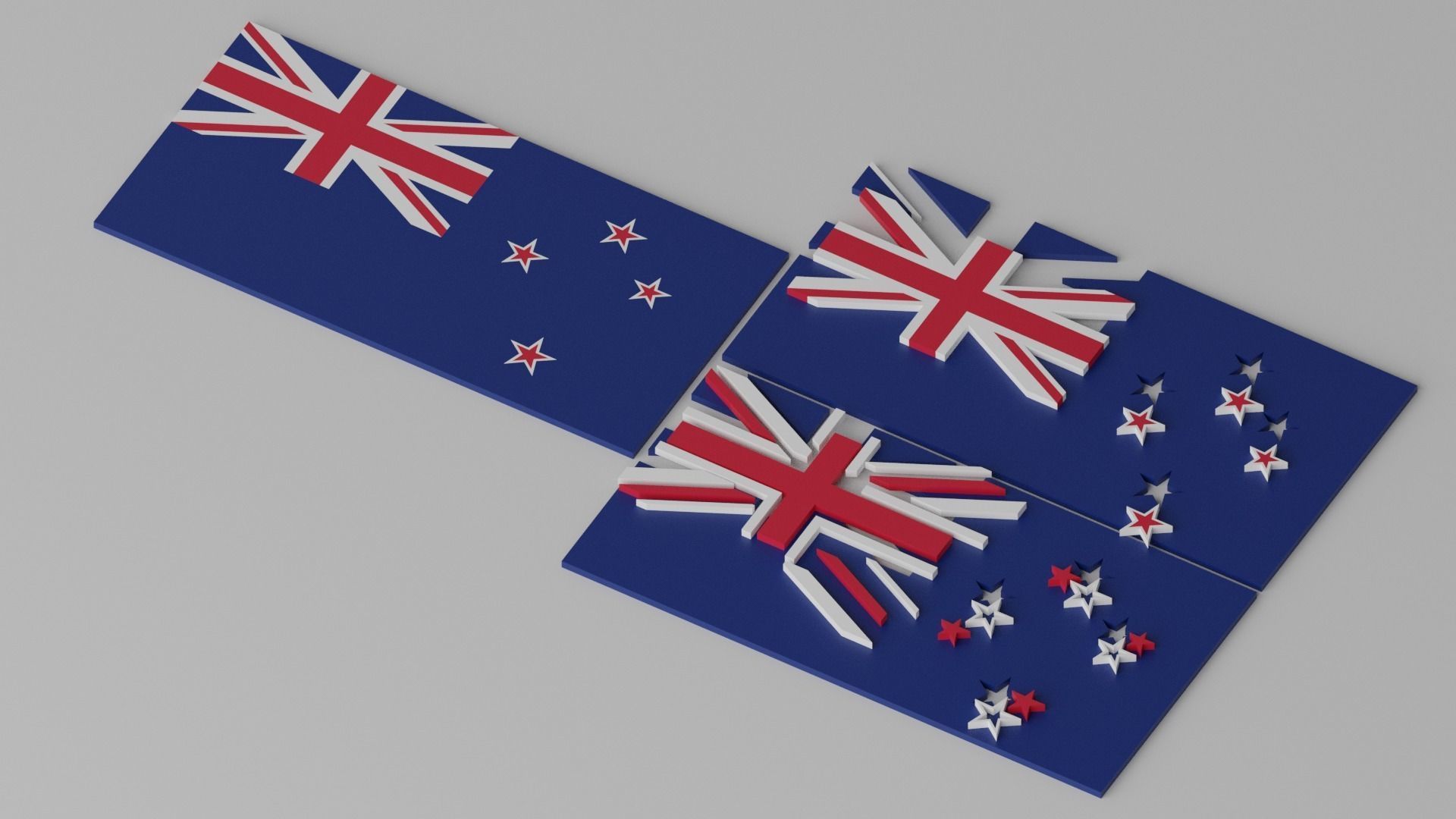 New Zealand Flag 3D model_5