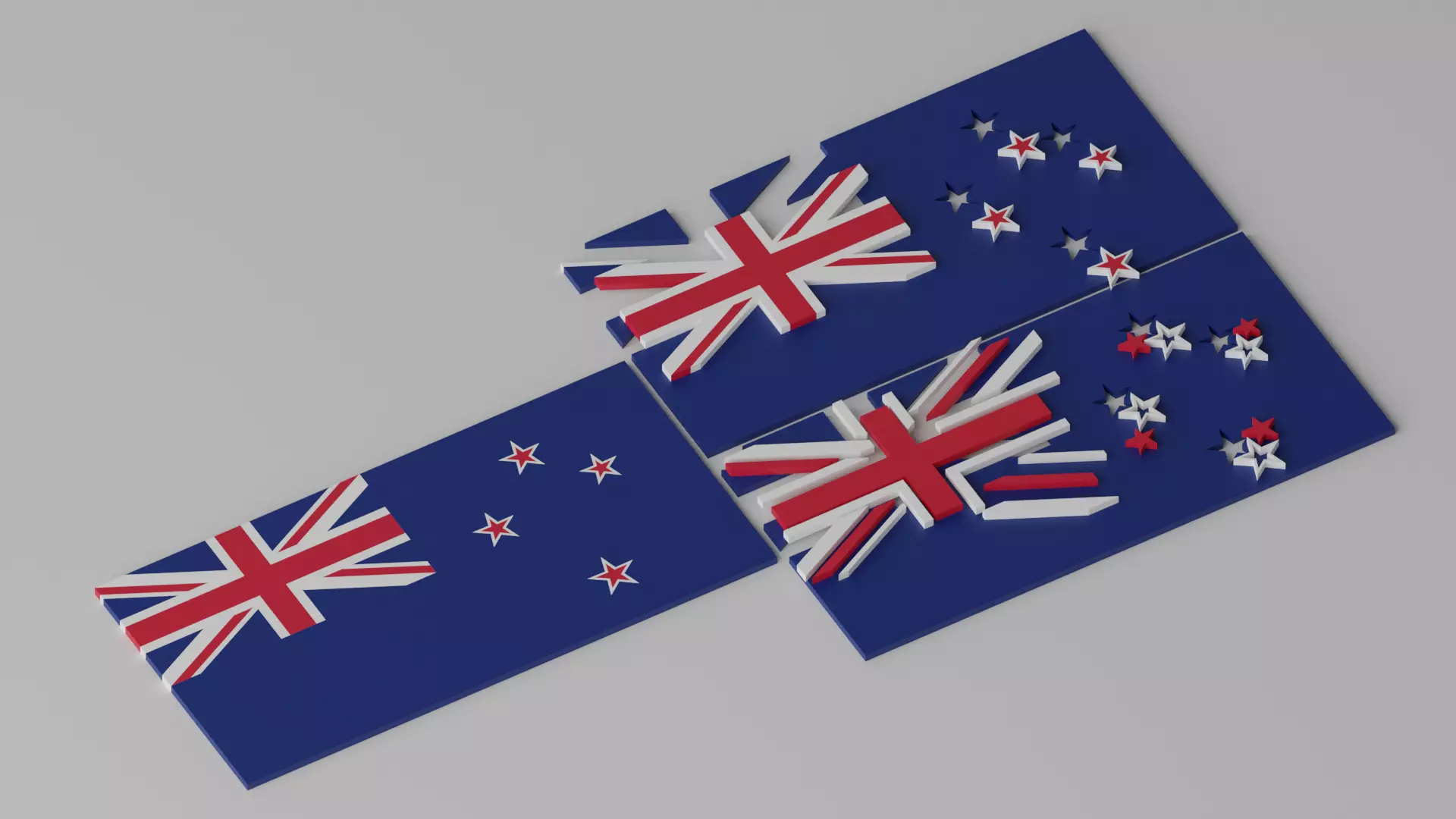 New Zealand Flag 3D model_0