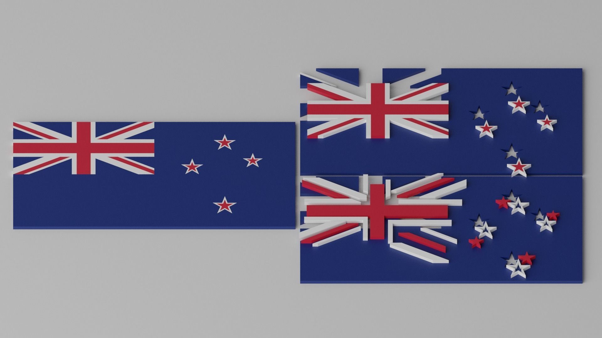 New Zealand Flag 3D model_1