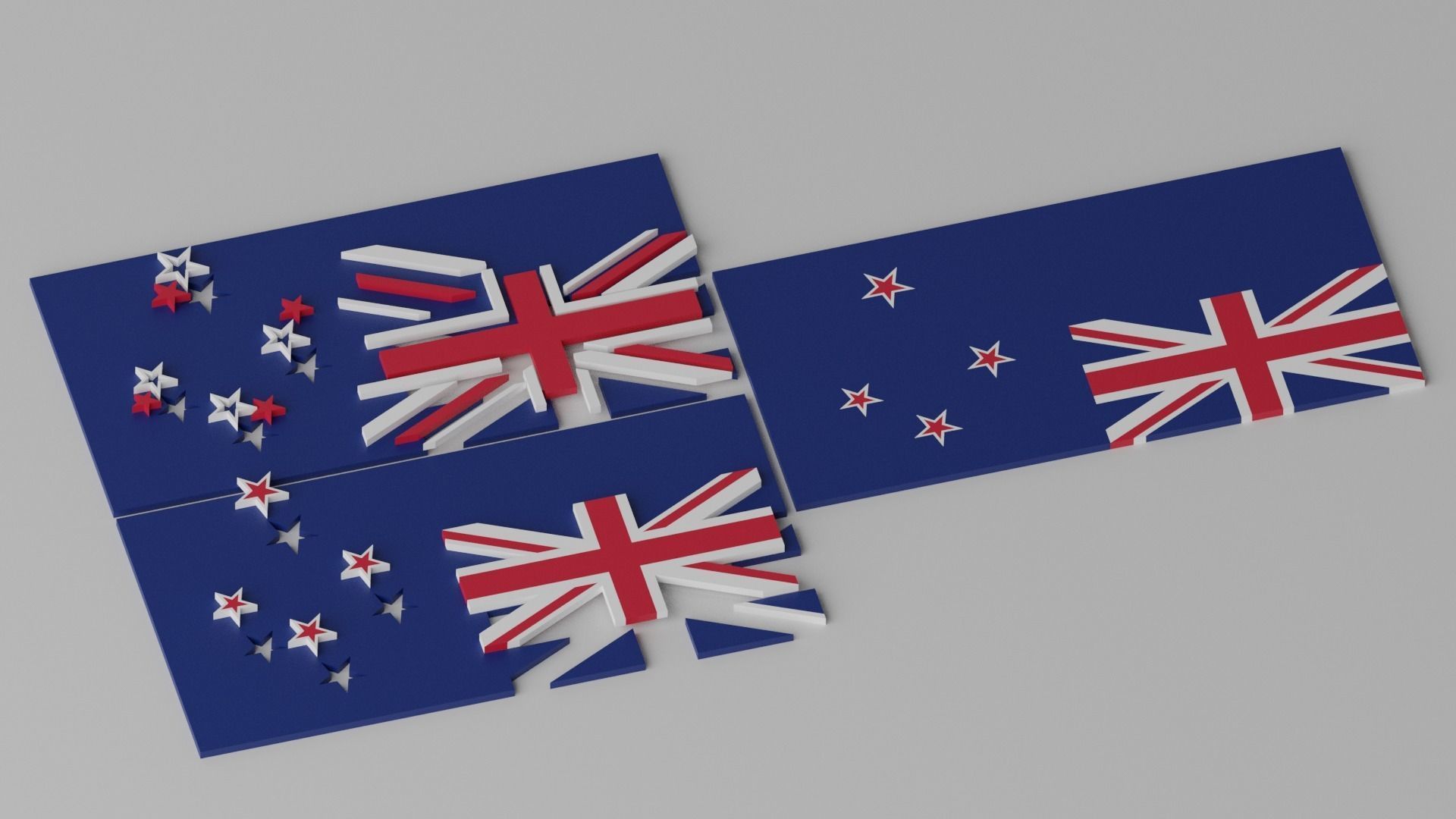 New Zealand Flag 3D model_6