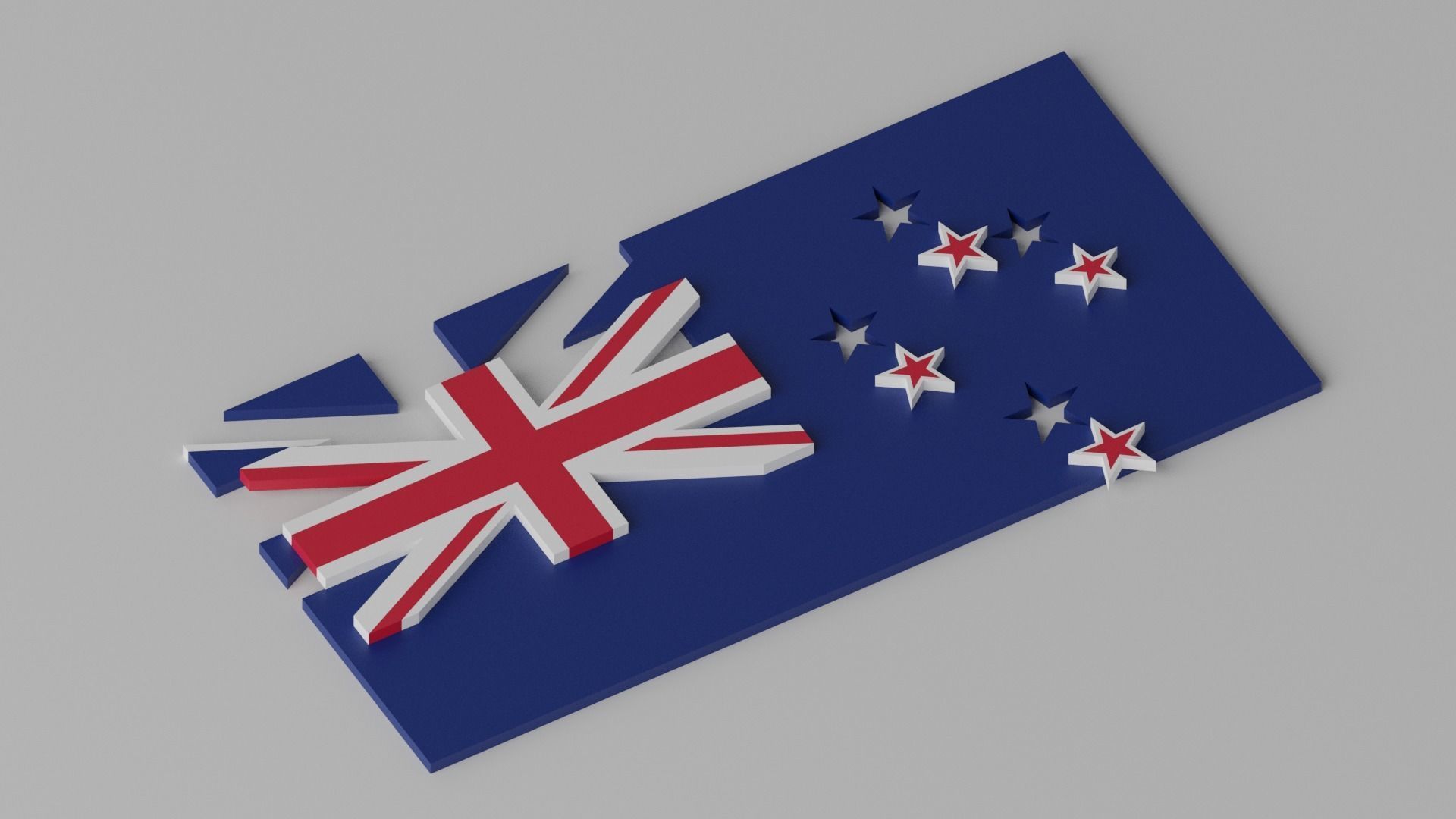 New Zealand Flag 3D model_3