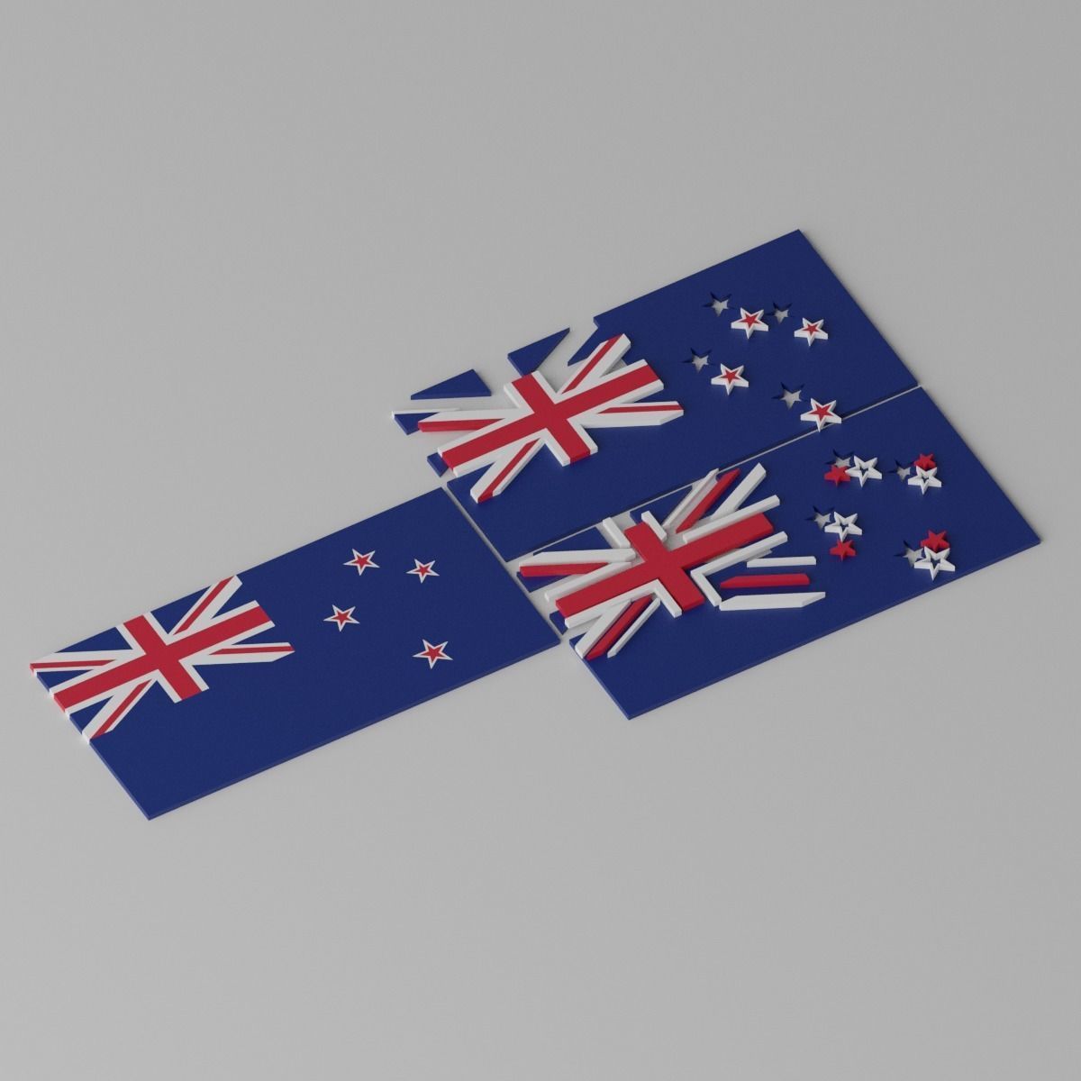 New Zealand Flag 3D model_7